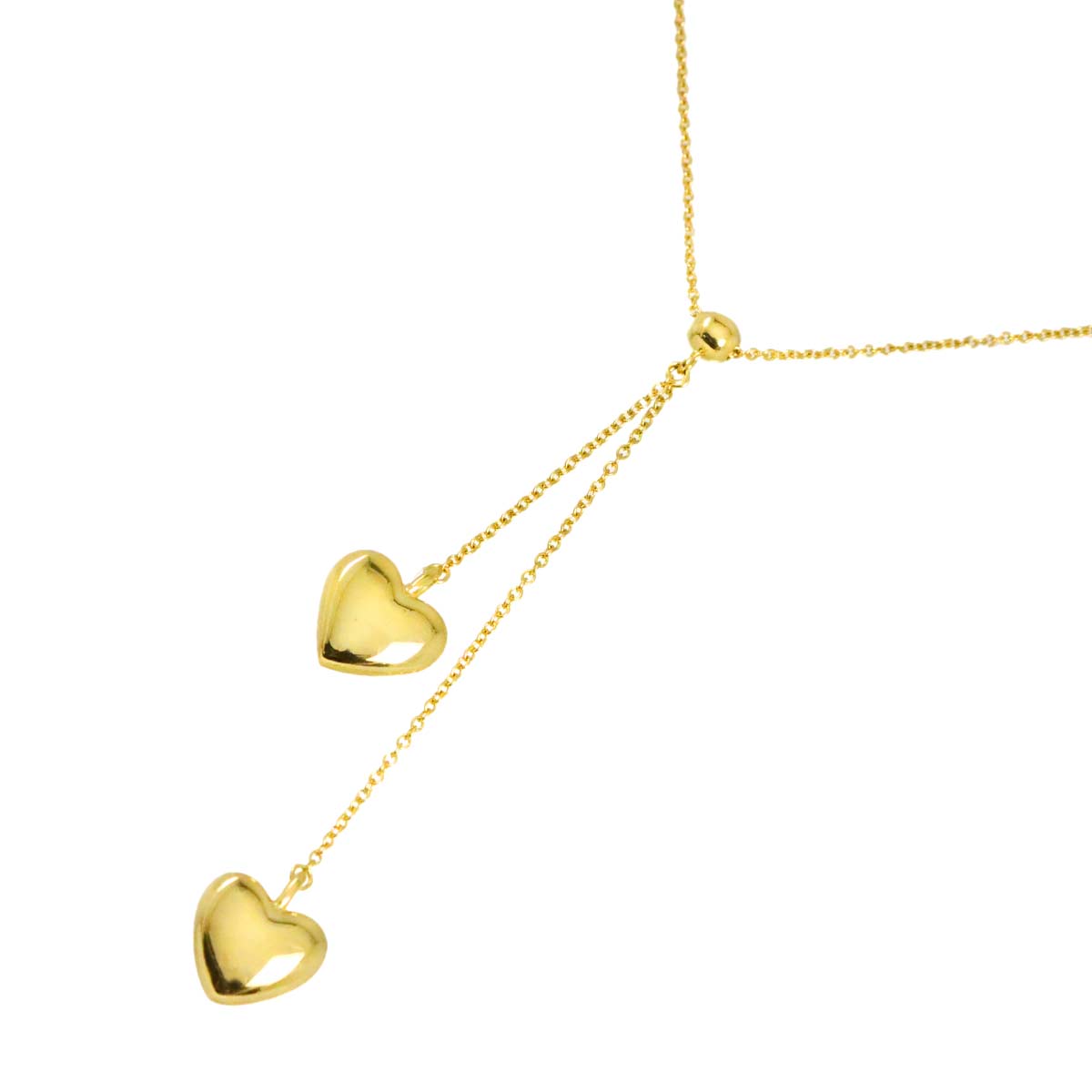 Puff Heart Drop Necklace 18K Yellow Gold 750