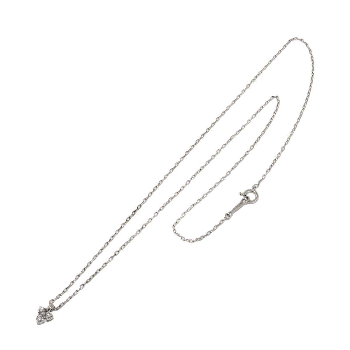 Diamond 0.08ct Necklace 18K White Gold 750