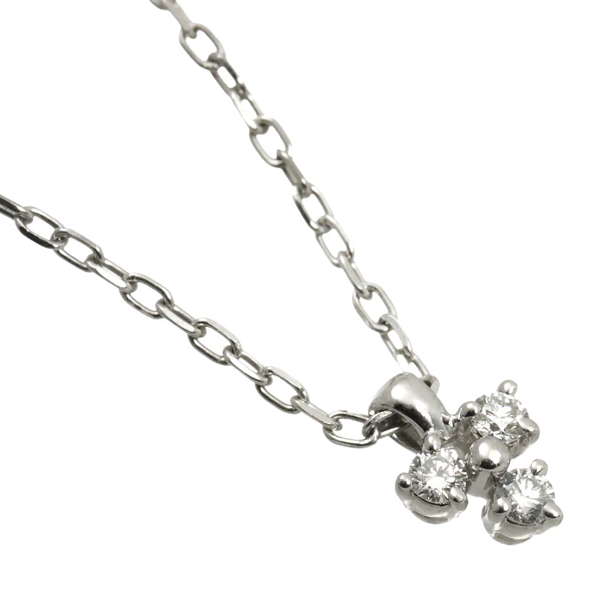 Diamond 0.08ct Necklace 18K White Gold 750