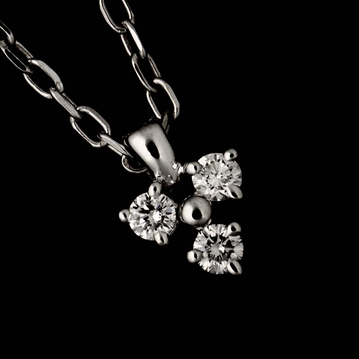 Diamond 0.08ct Necklace 18K White Gold 750