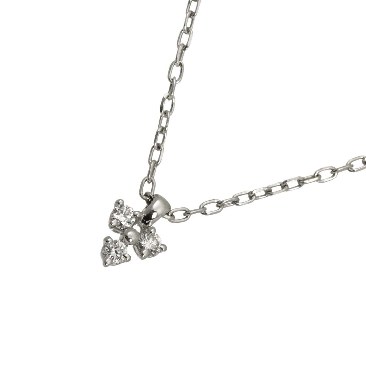 Diamond 0.08ct Necklace 18K White Gold 750