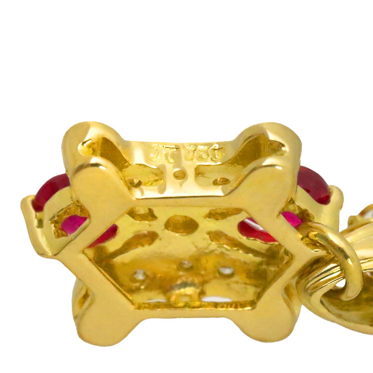 Triomphe Ruby Diamond Necklace K18 Yellow Gold 750