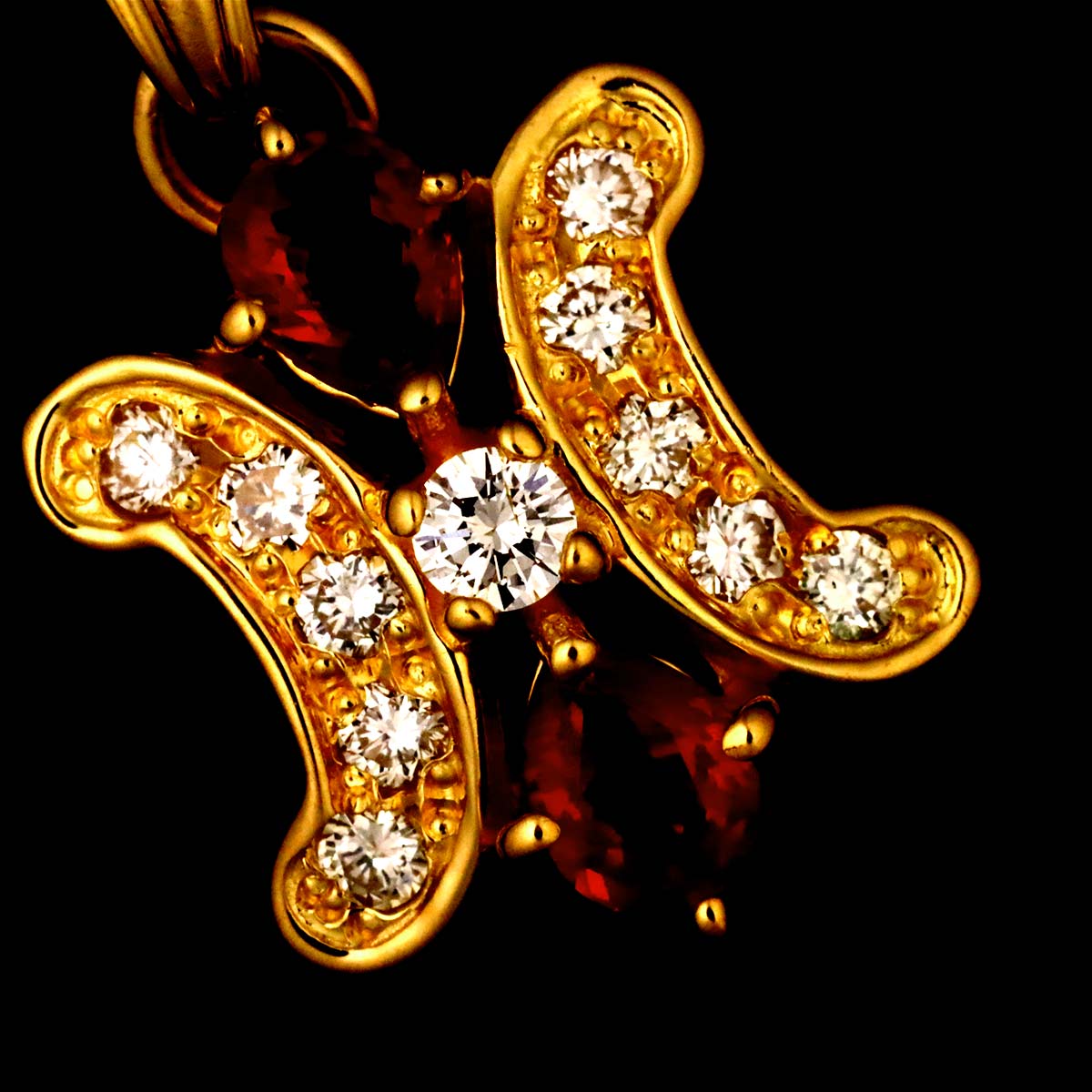 Triomphe Ruby Diamond Necklace K18 Yellow Gold 750