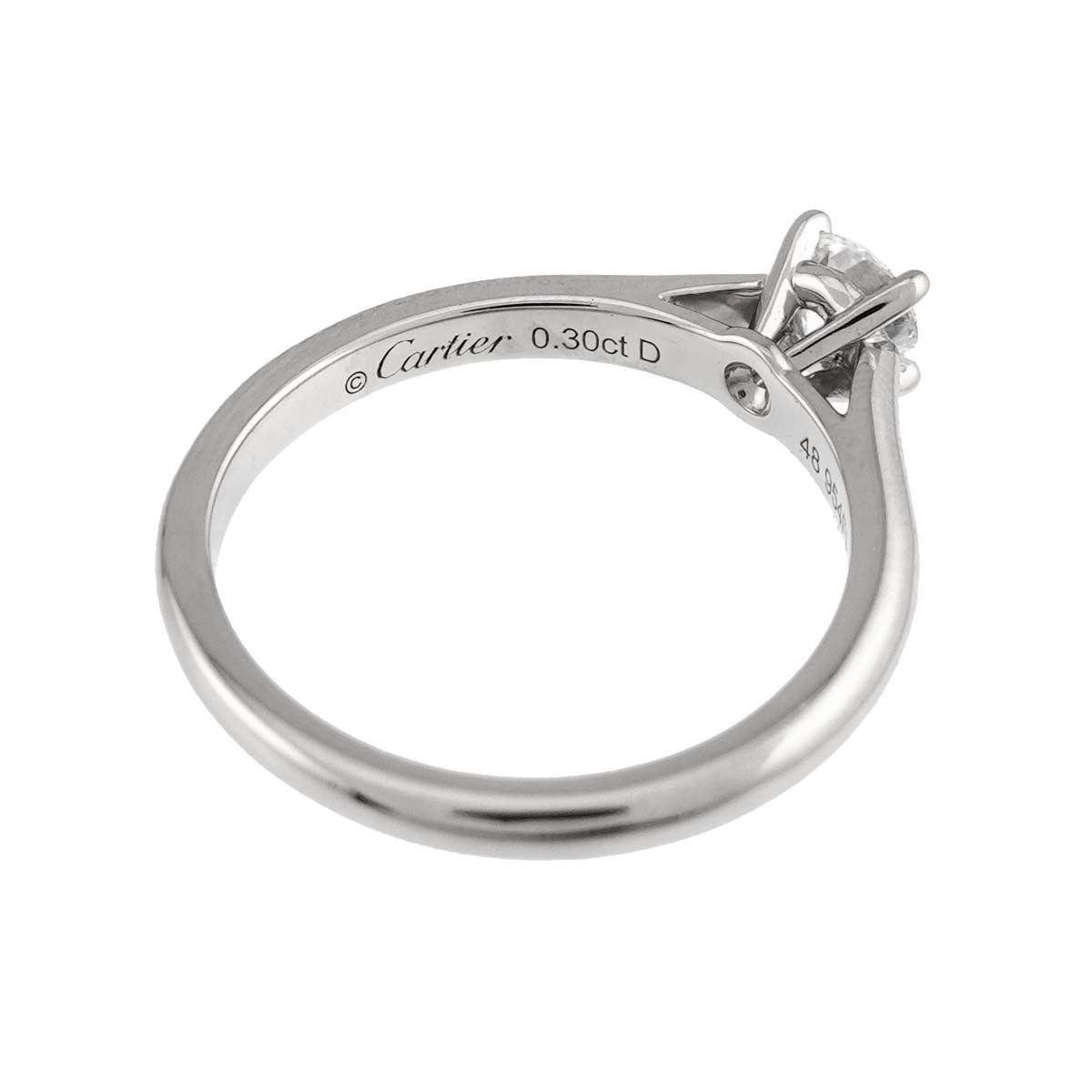 Diamond 0.30ct F/VVS2/3EX Ring Platinum size48 4.5(US)