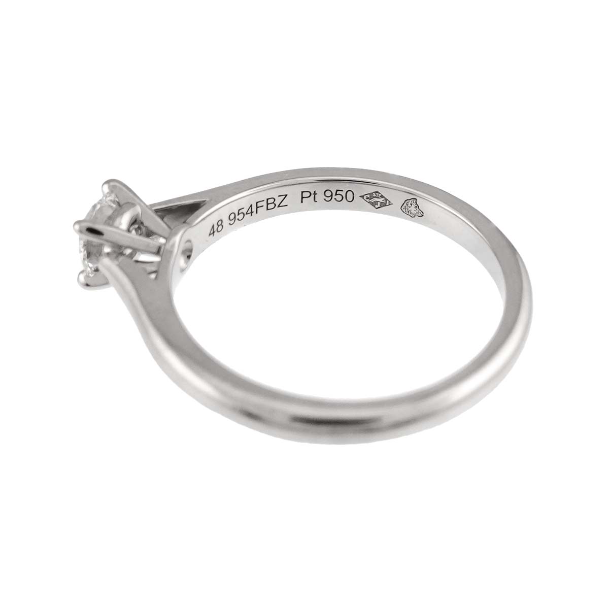 Diamond 0.30ct F/VVS2/3EX Ring Platinum size48 4.5(US)