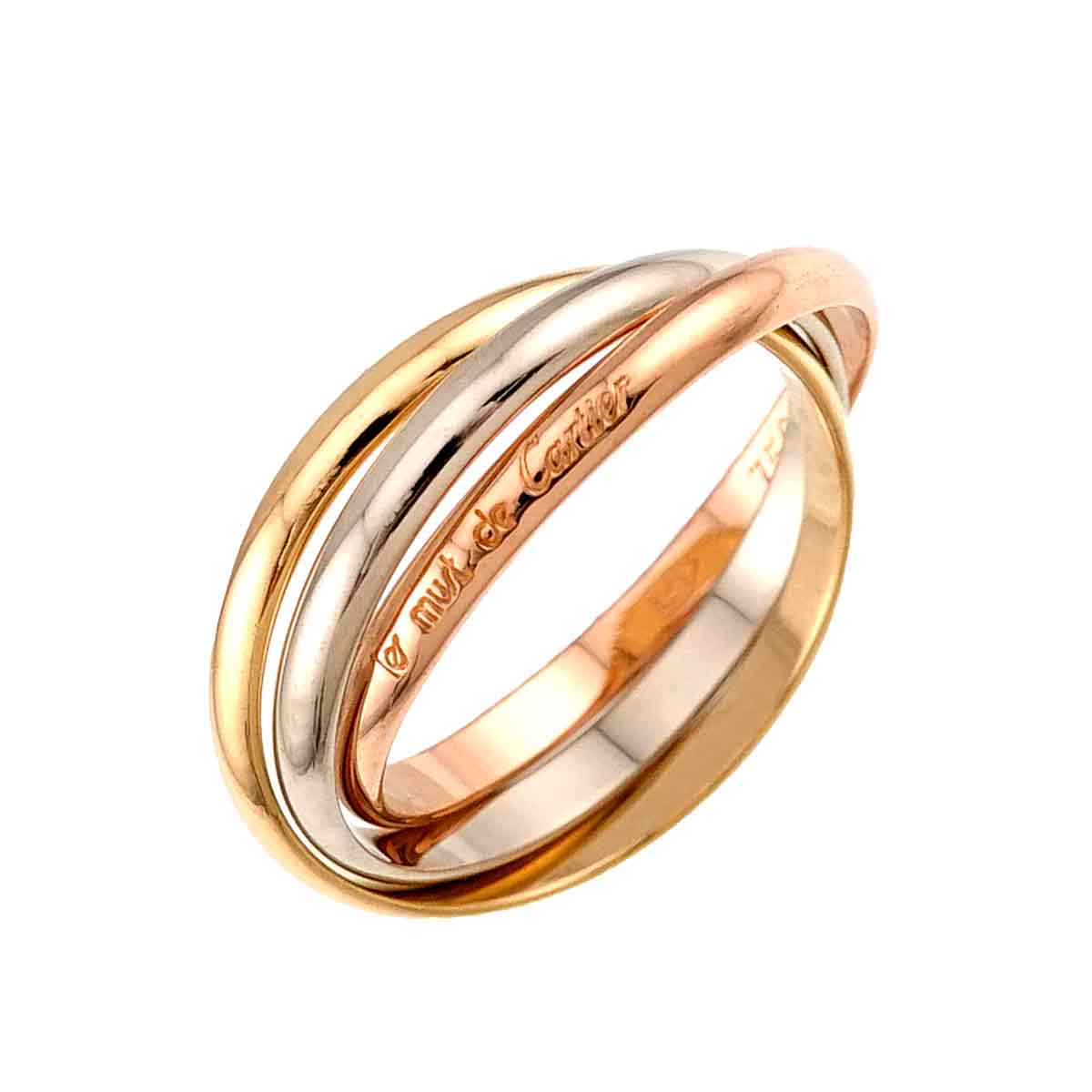 Trinity Ring 18K YG WG PG 750 Size49 4.75-5(US)