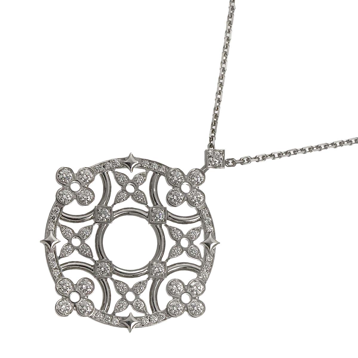 Dentelle Diamond Necklace 18K WG 750