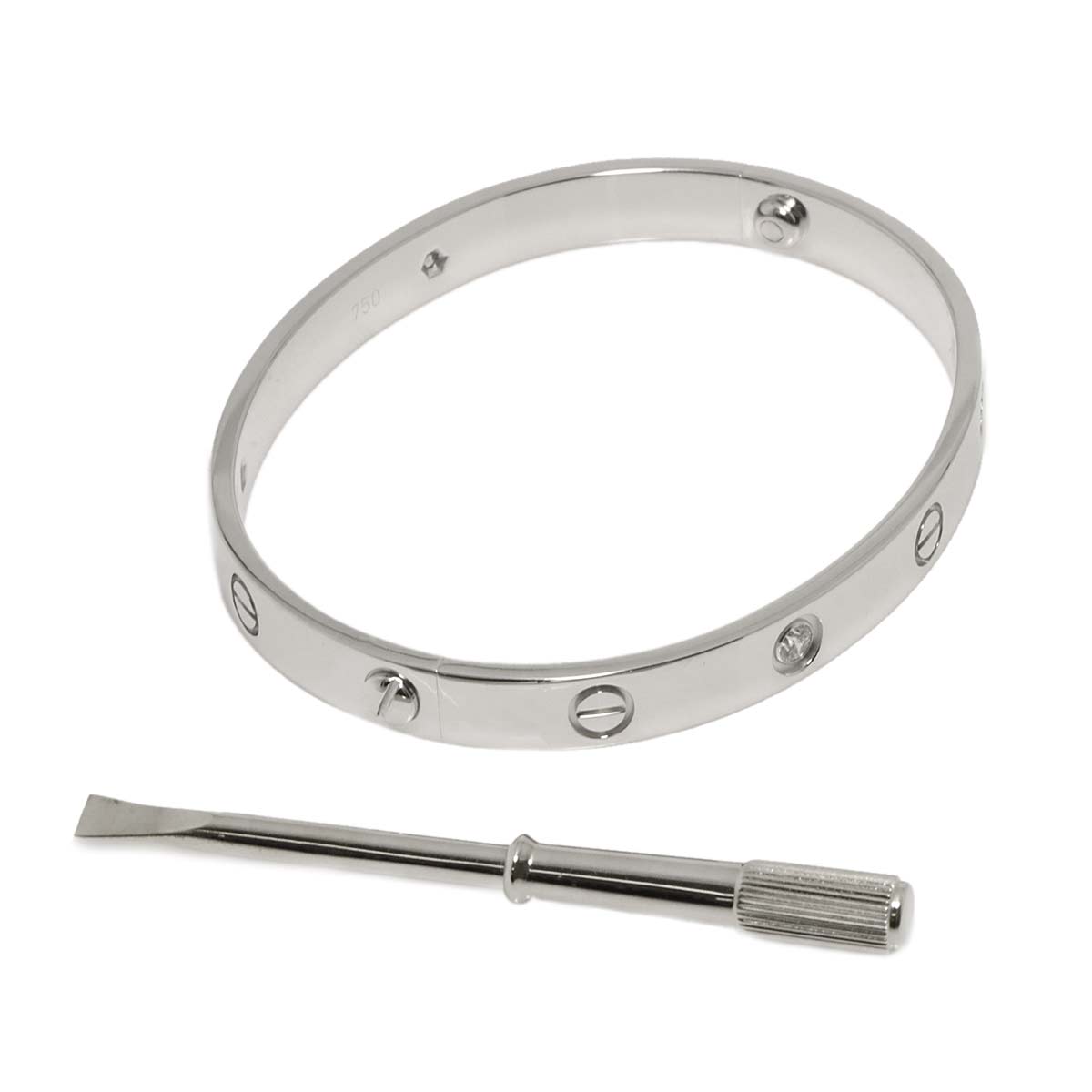 Love Bracelet Diamond 4P Bangle 18K WG 750 Size17