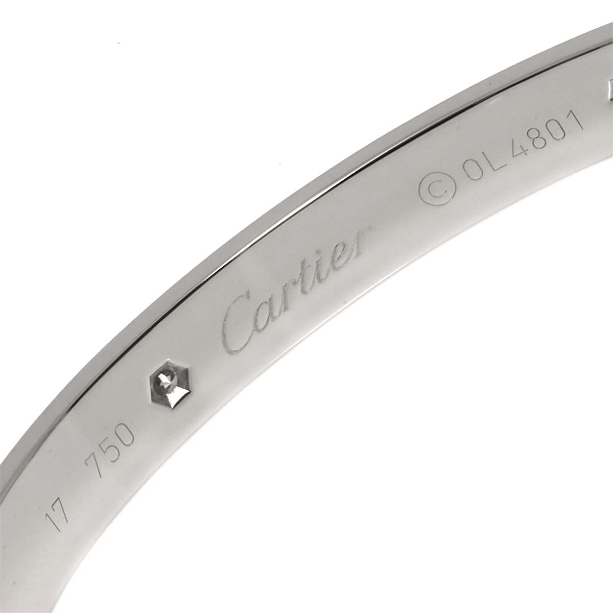 Love Bracelet Diamond 4P Bangle 18K WG 750 Size17