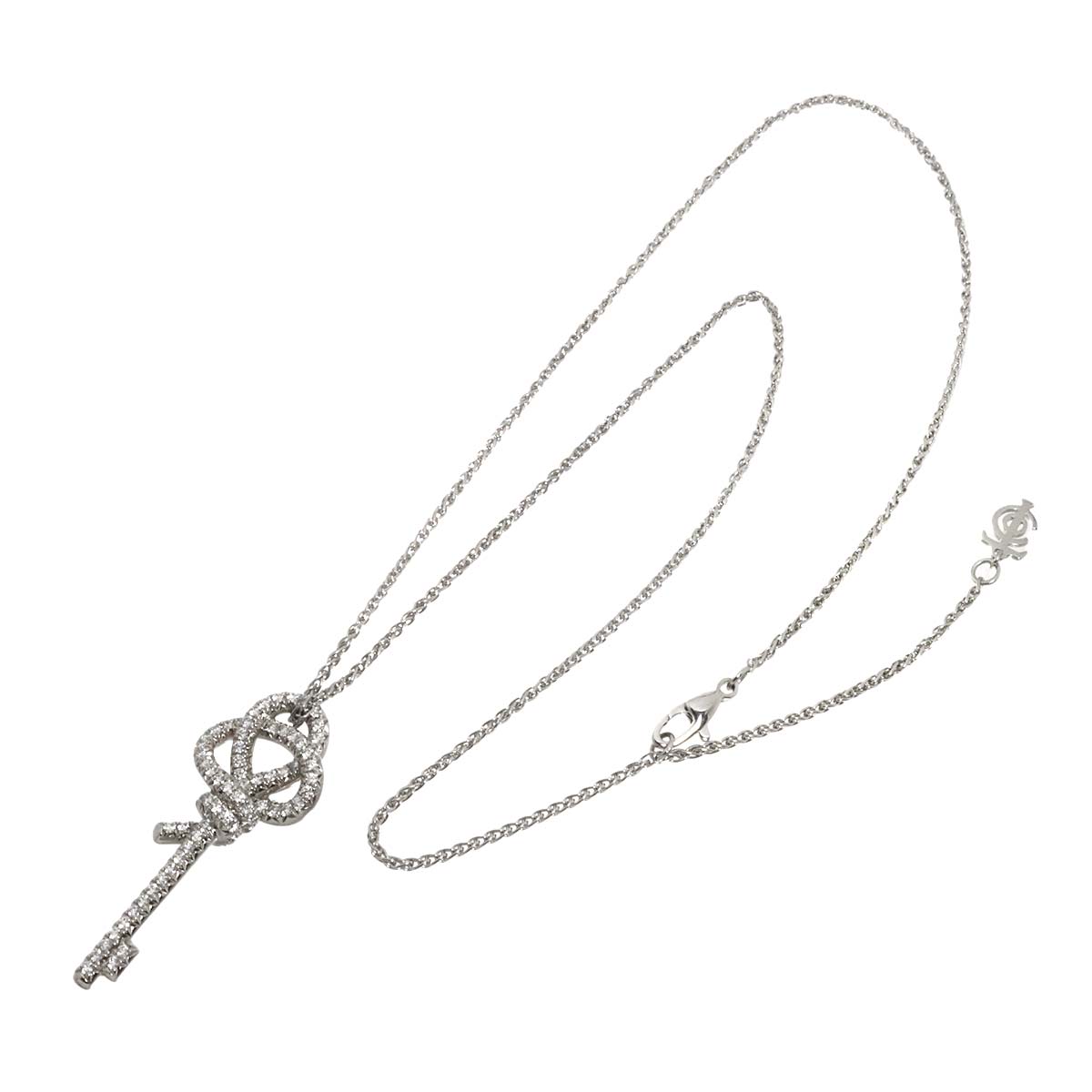 Knot Key Diamond Necklace Platinum