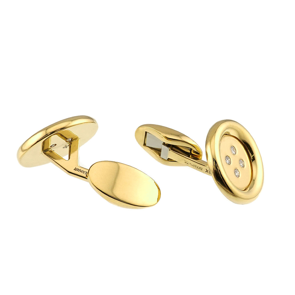 Diamond cuff links 18K Yellow Gold 750