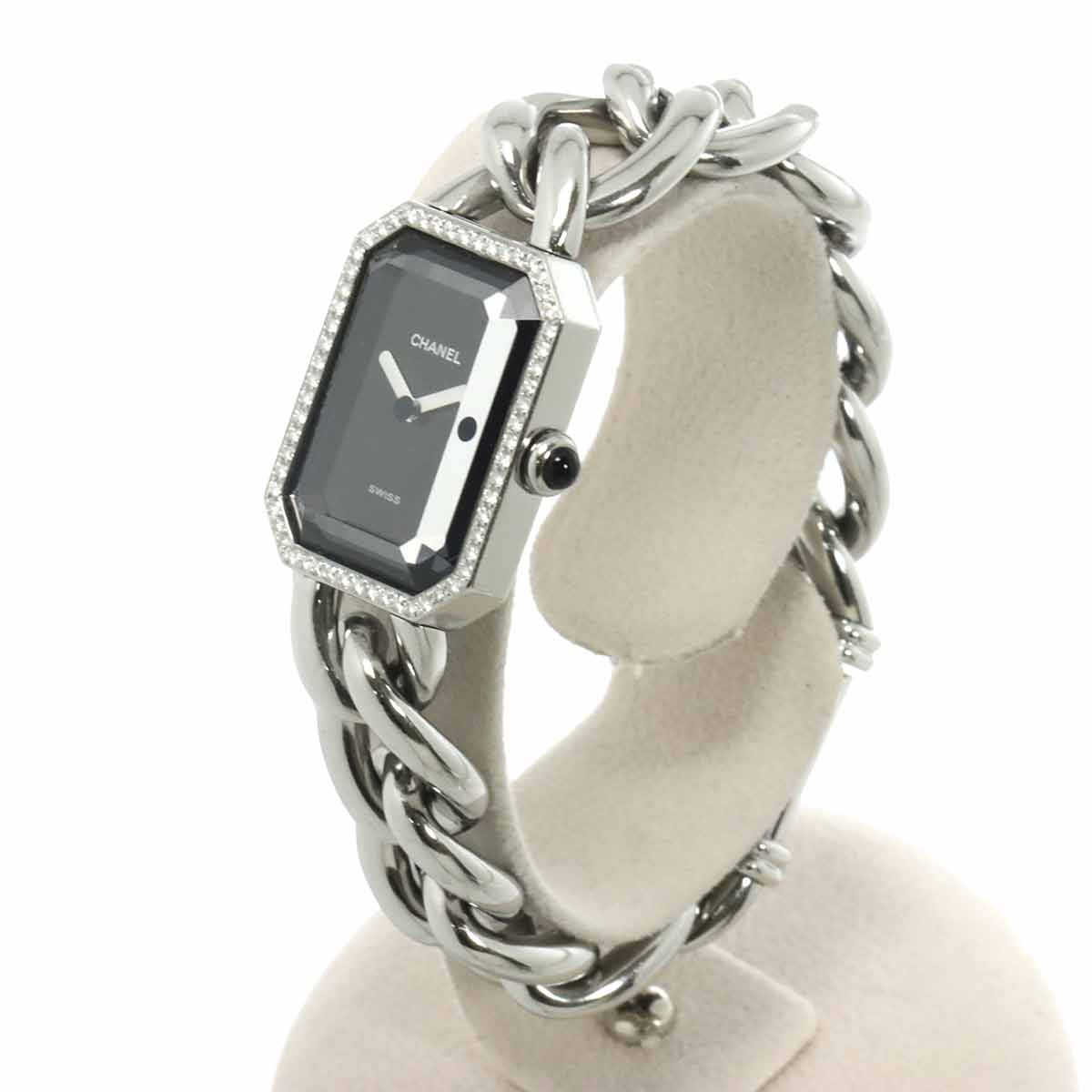 Premiere H0495 Diamond bezel Quartz Black Dial Ladies Watch