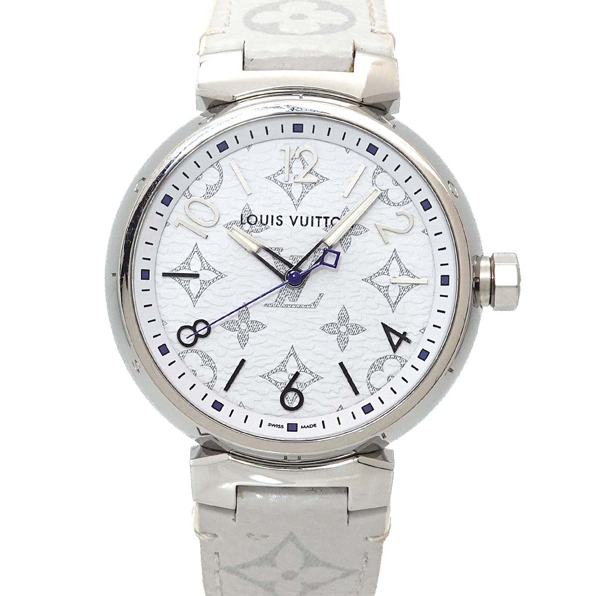 Tambour GM QA114 Quartz Monogram White Dial Mens