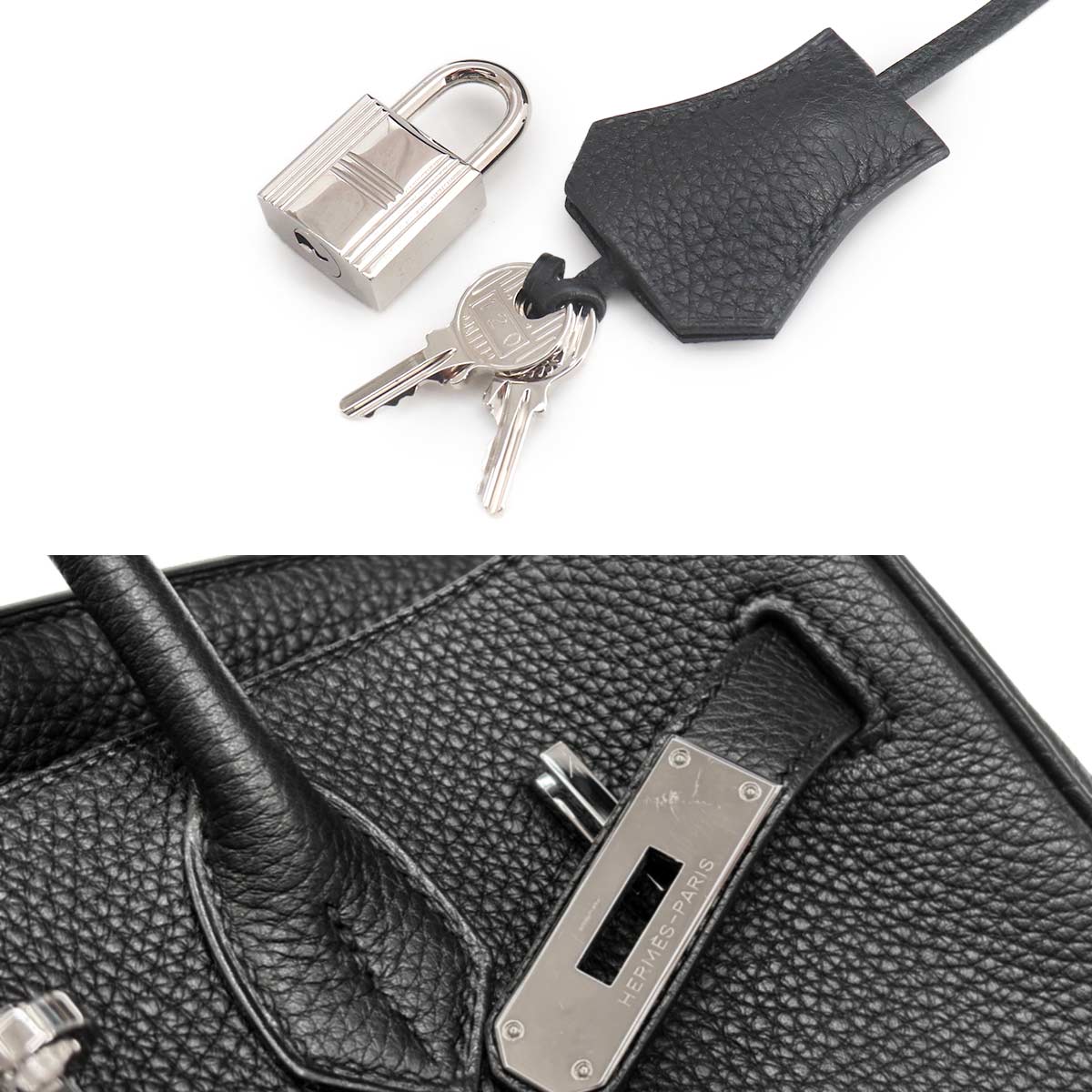 Birkin 30 Veau Togo Black Hand Bag Noir Purse