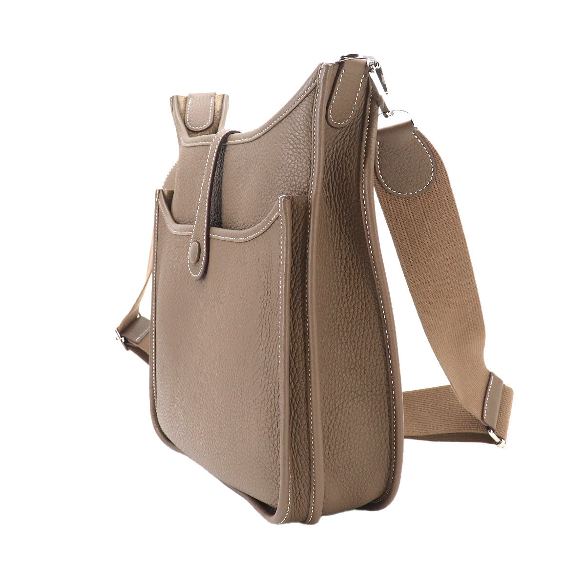 Everlyne 3 PM Shoulder Bag Taurillon Clemence Etoupe Purse