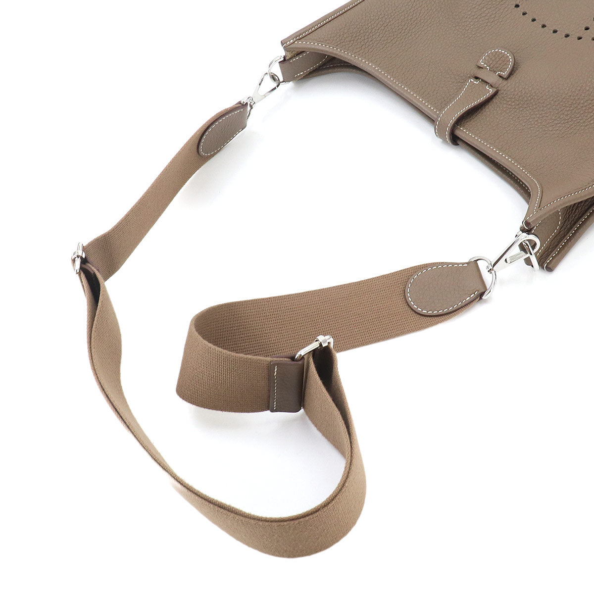 Everlyne 3 PM Shoulder Bag Taurillon Clemence Etoupe Purse