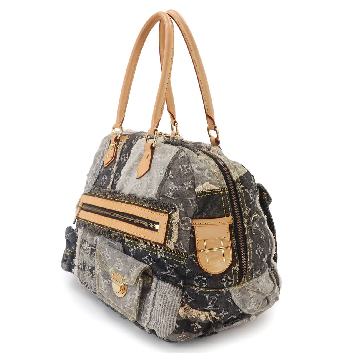 Monogram Denim Patchwork Bowly Hand Bag Black M95377