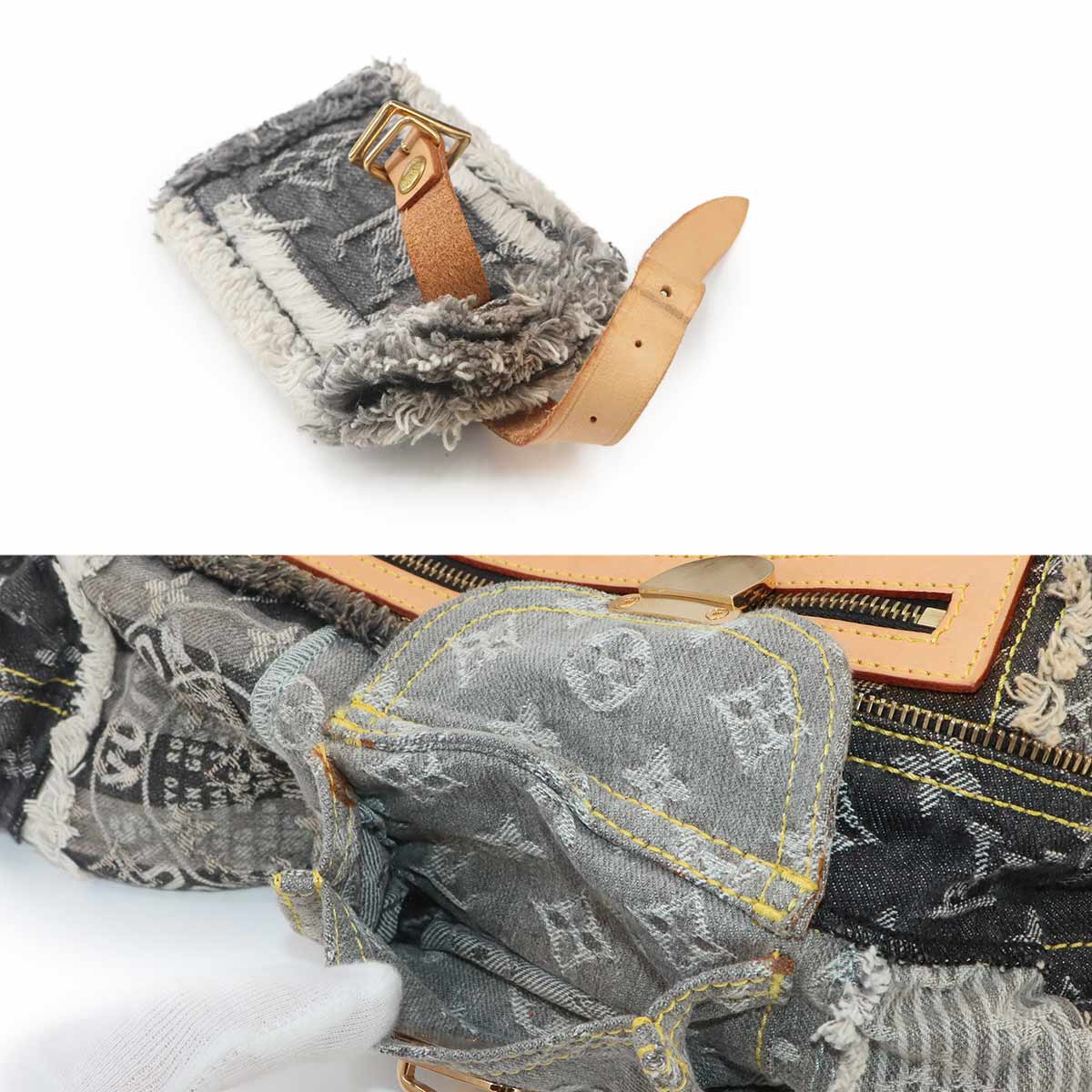 Monogram Denim Patchwork Bowly Hand Bag Black M95377