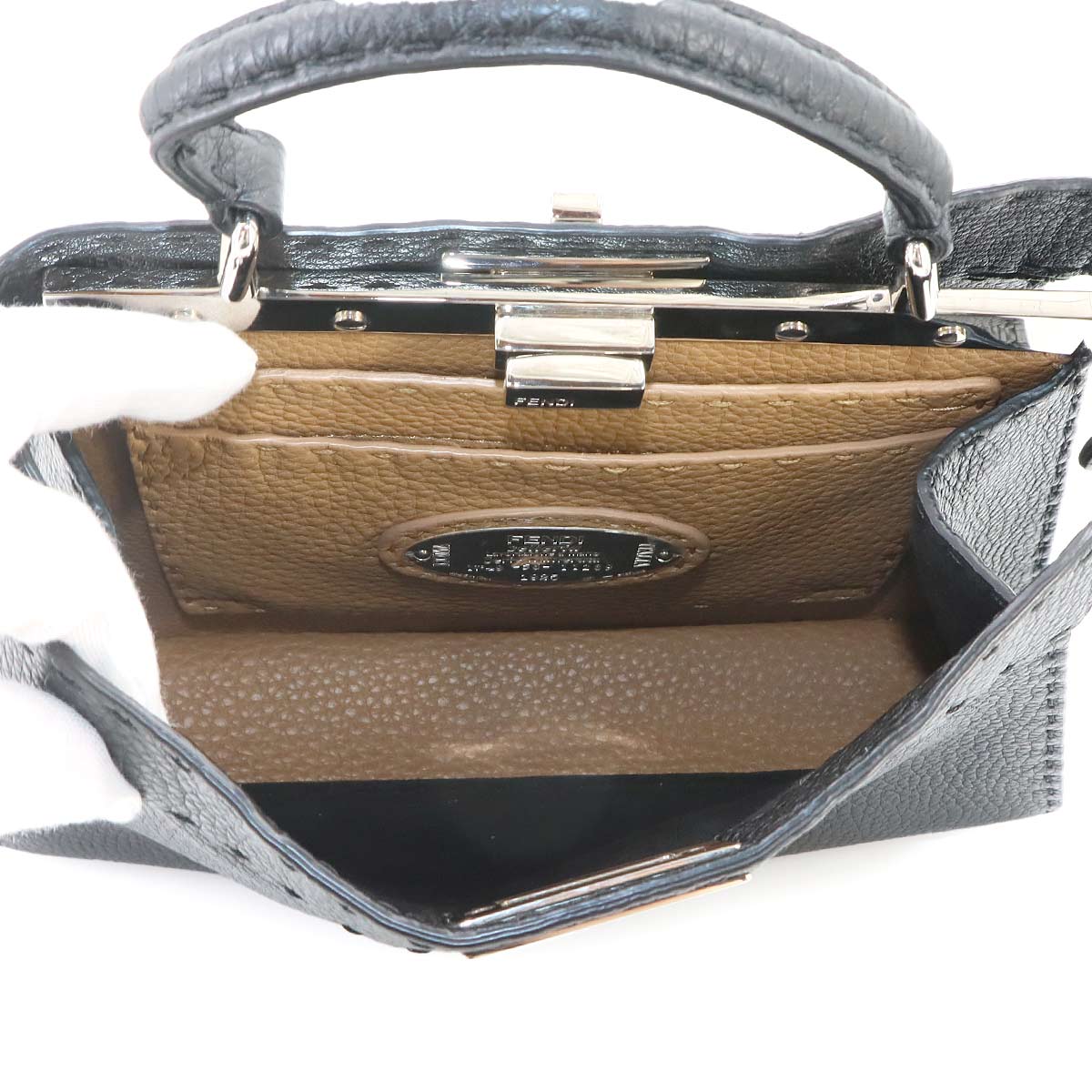 Peekaboo Iseeu SmallHand Shoulder Bag Black Leather 8BN327 Purse