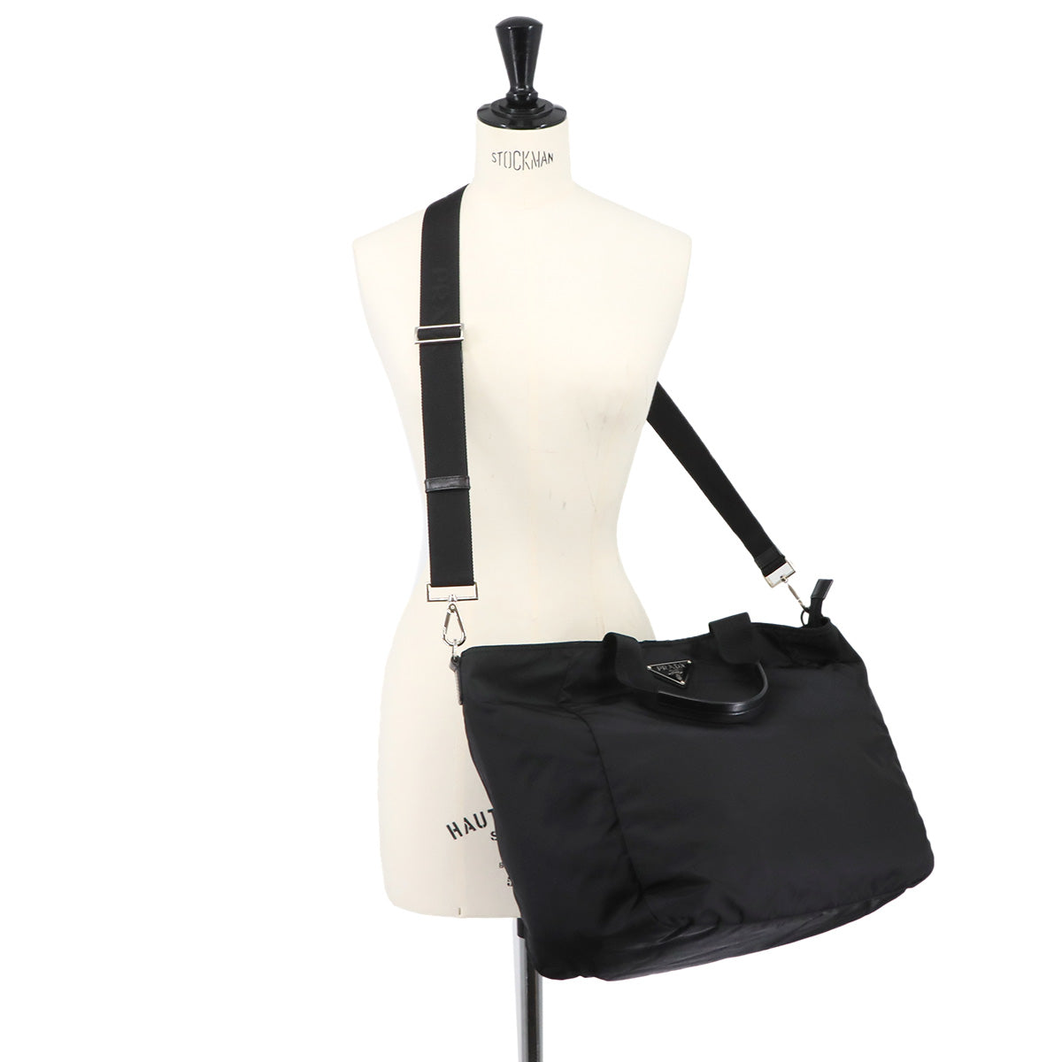 2way Tote Shoulder Bag Nylon Leather Nero Black BR4051