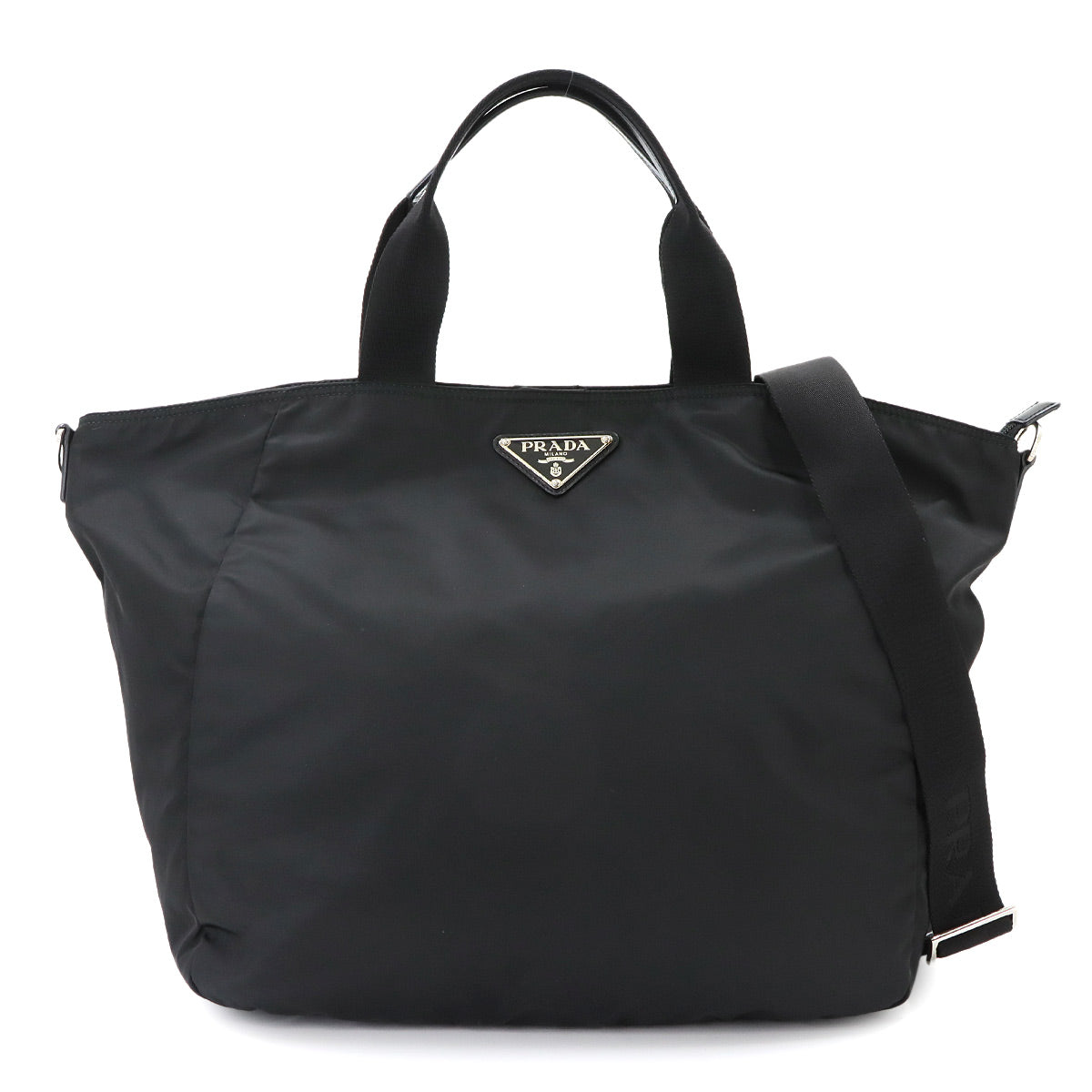 2way Tote Shoulder Bag Nylon Leather Nero Black BR4051