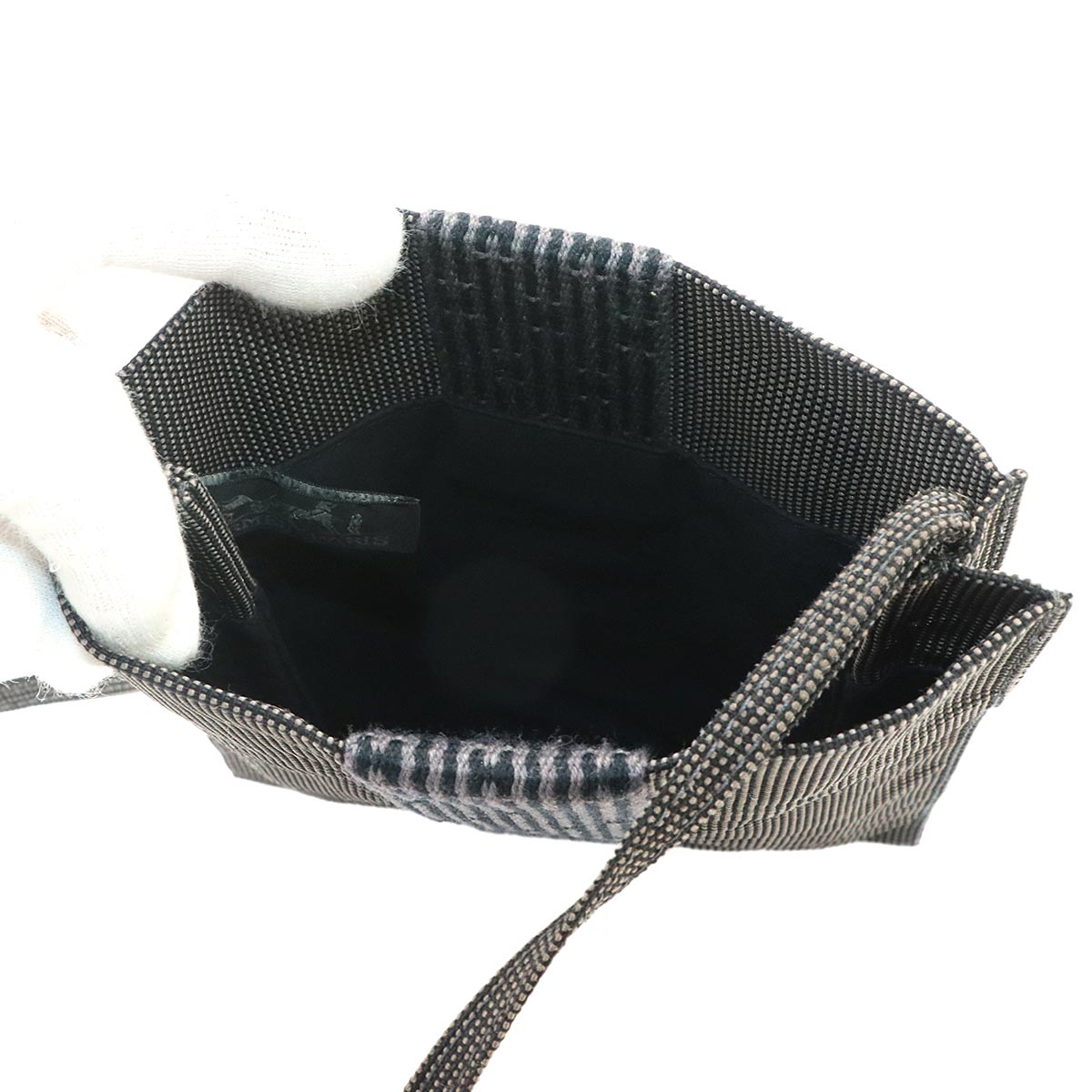 Herline Pochette Shoulder Bag Canvas Gray Purse