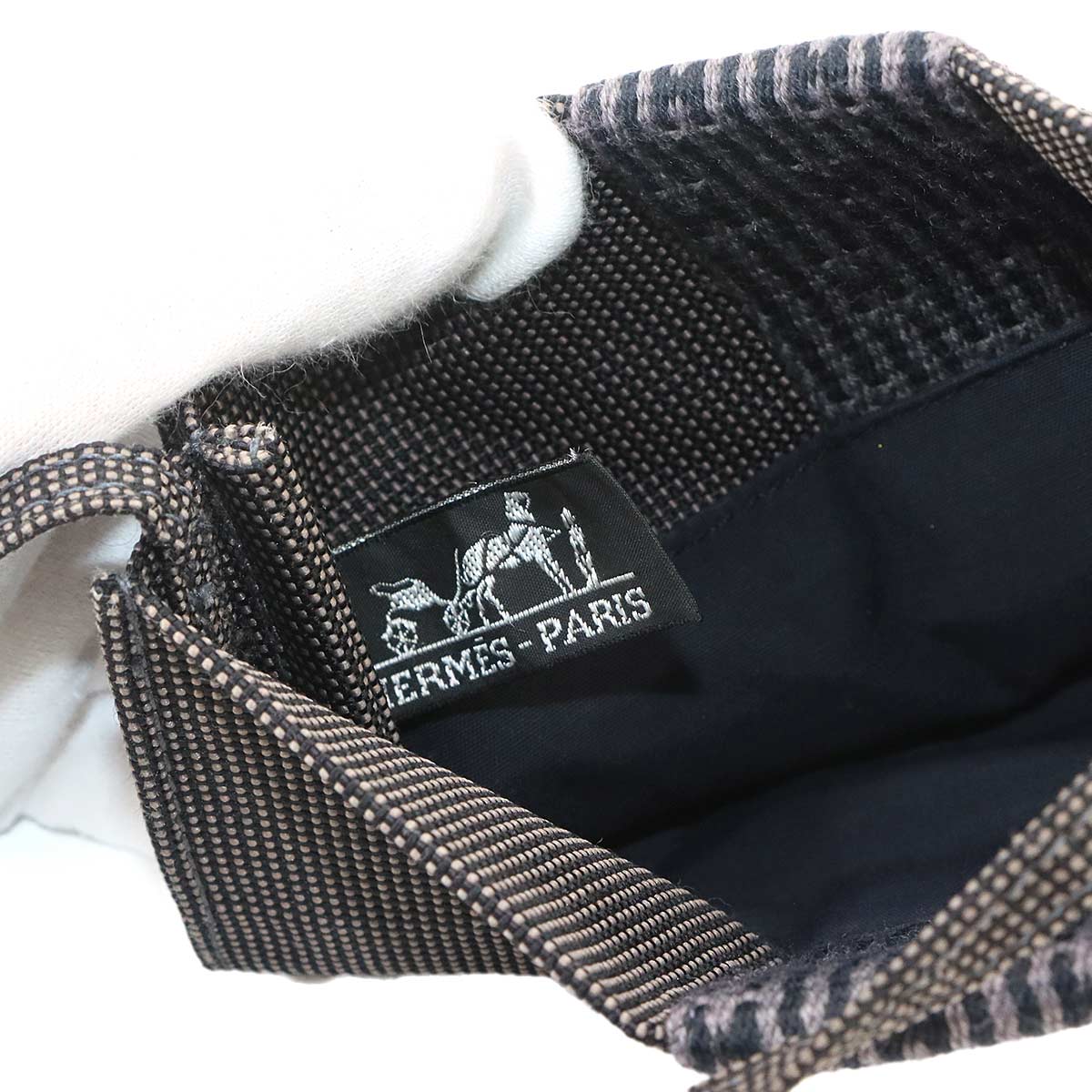 Herline Pochette Shoulder Bag Canvas Gray Purse