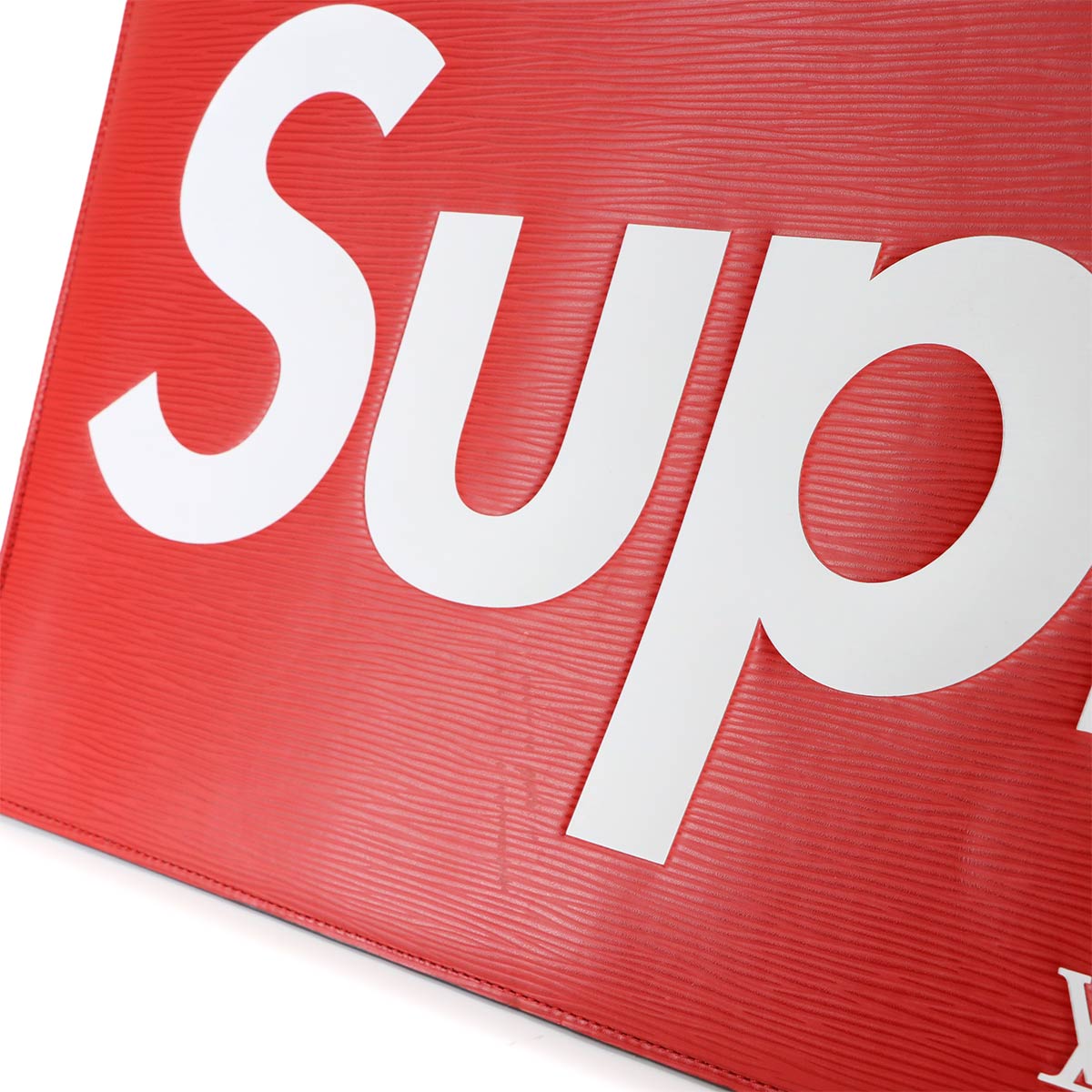 Supreme Epi Pochette Jour GM Clutch Bag Red White M67722