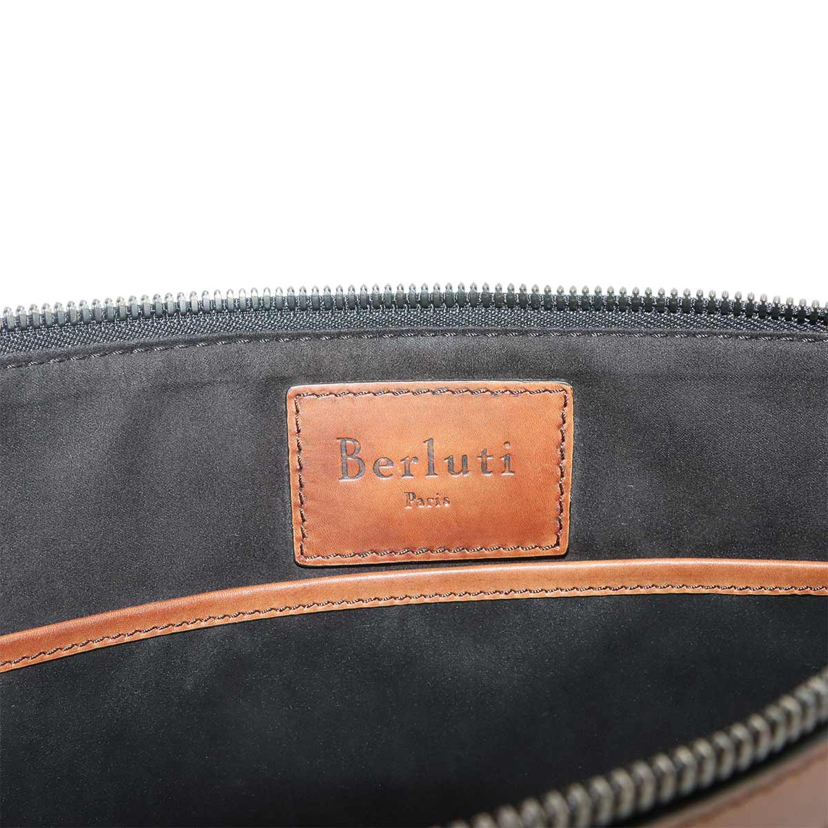 Clutch Bag Leather Brown Logos Purse