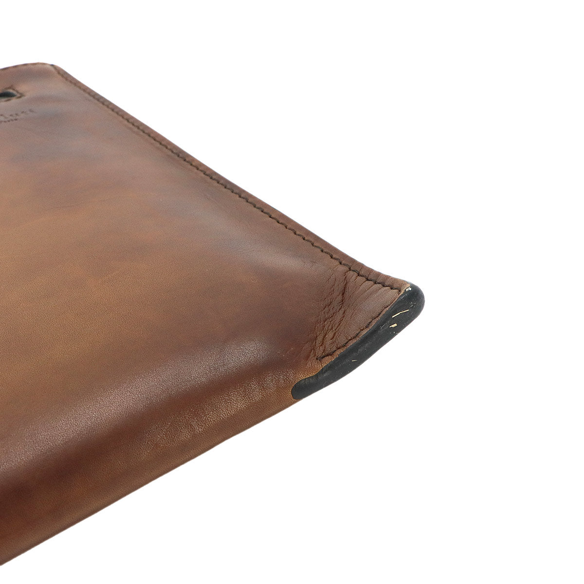 Clutch Bag Leather Brown Logos Purse