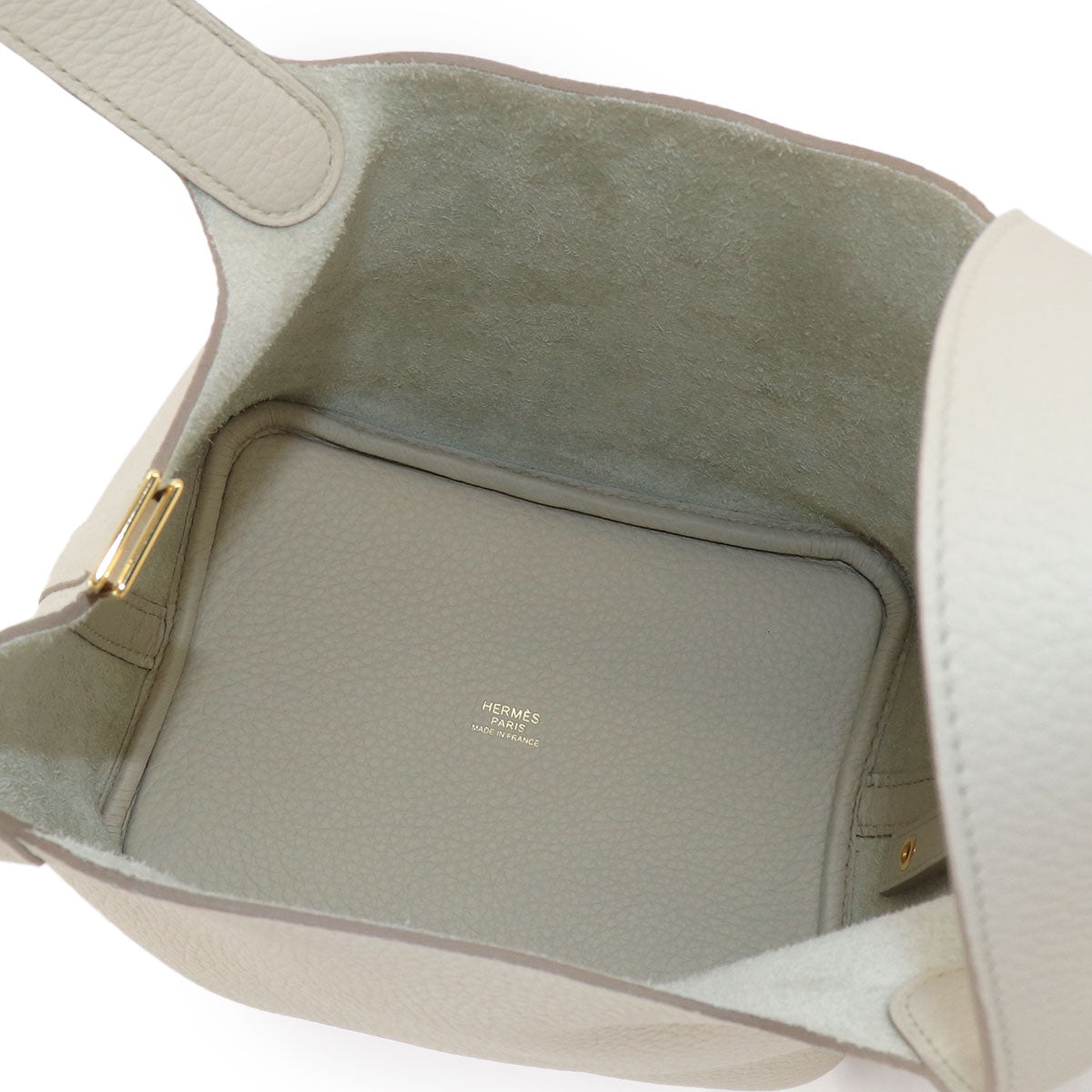 Picotin Lock PM Hand Bag Taurillon Clemence Beton Purse
