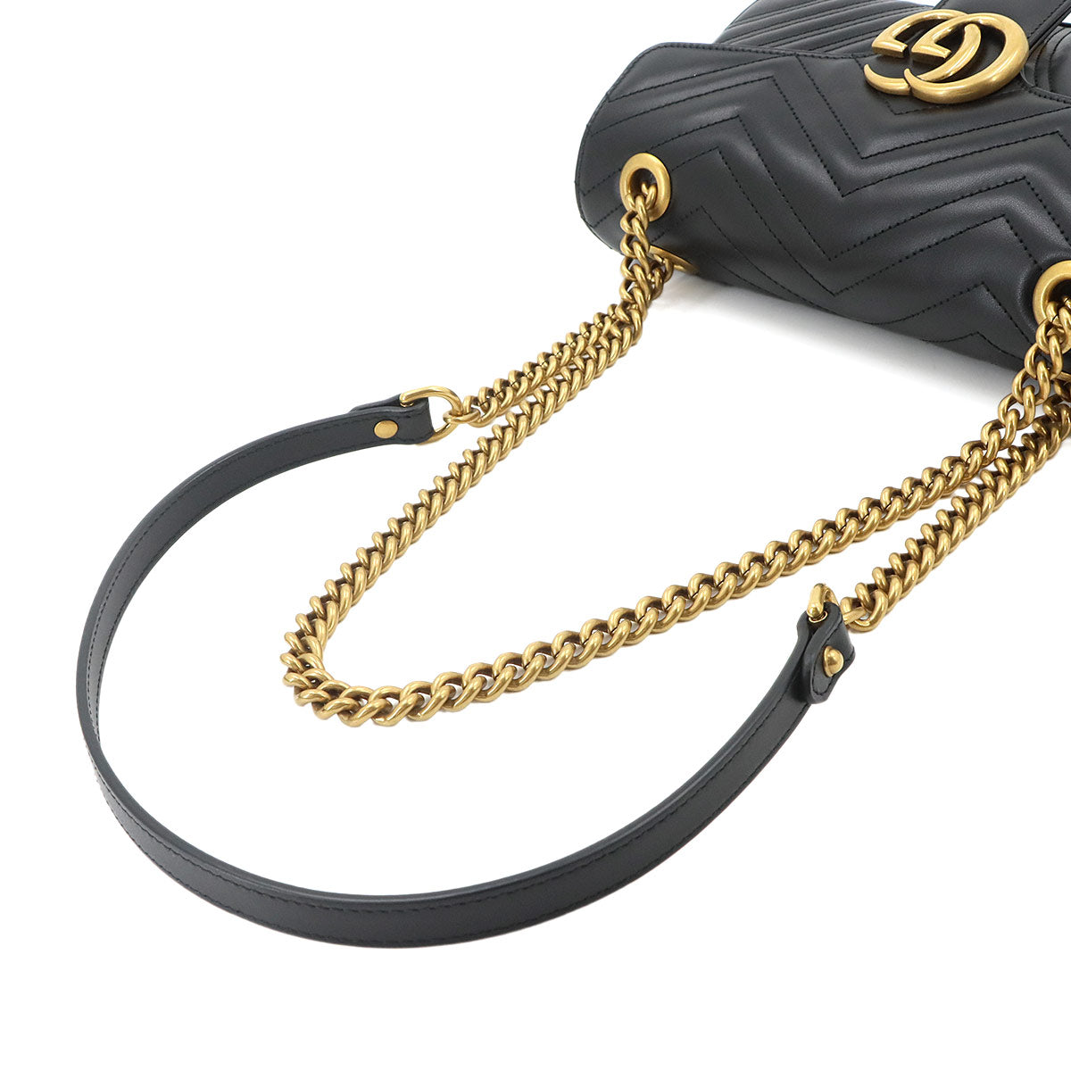 GG Marmont Shoulder Bag Leather Black 443497 Purse