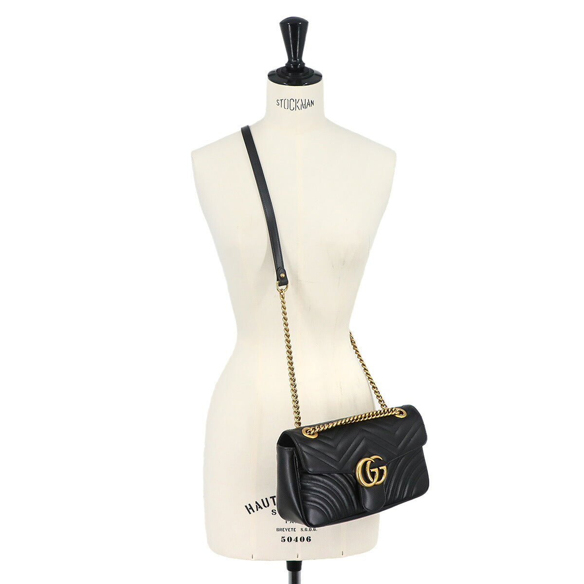 GG Marmont Shoulder Bag Leather Black 443497 Purse