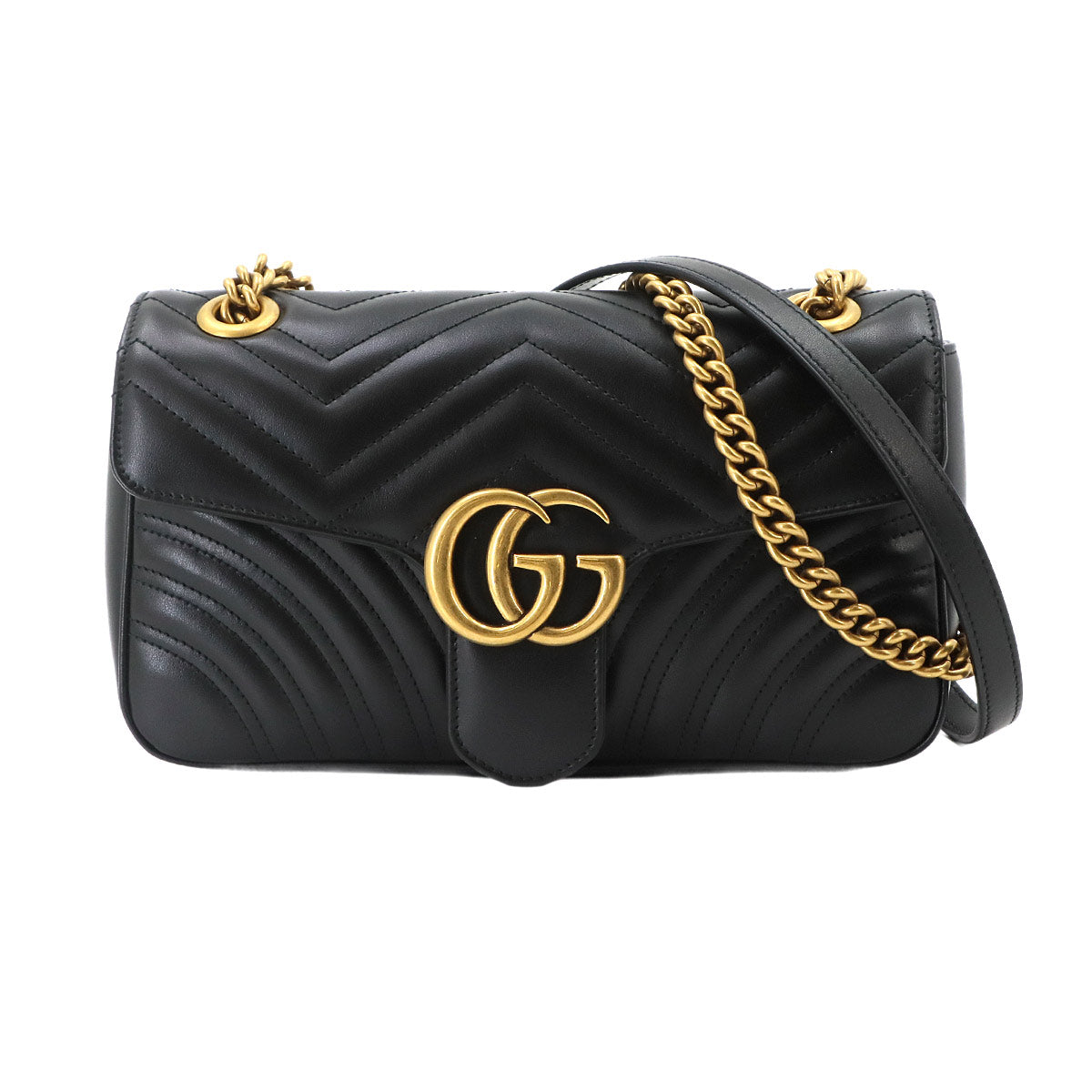 GG Marmont Shoulder Bag Leather Black 443497 Purse