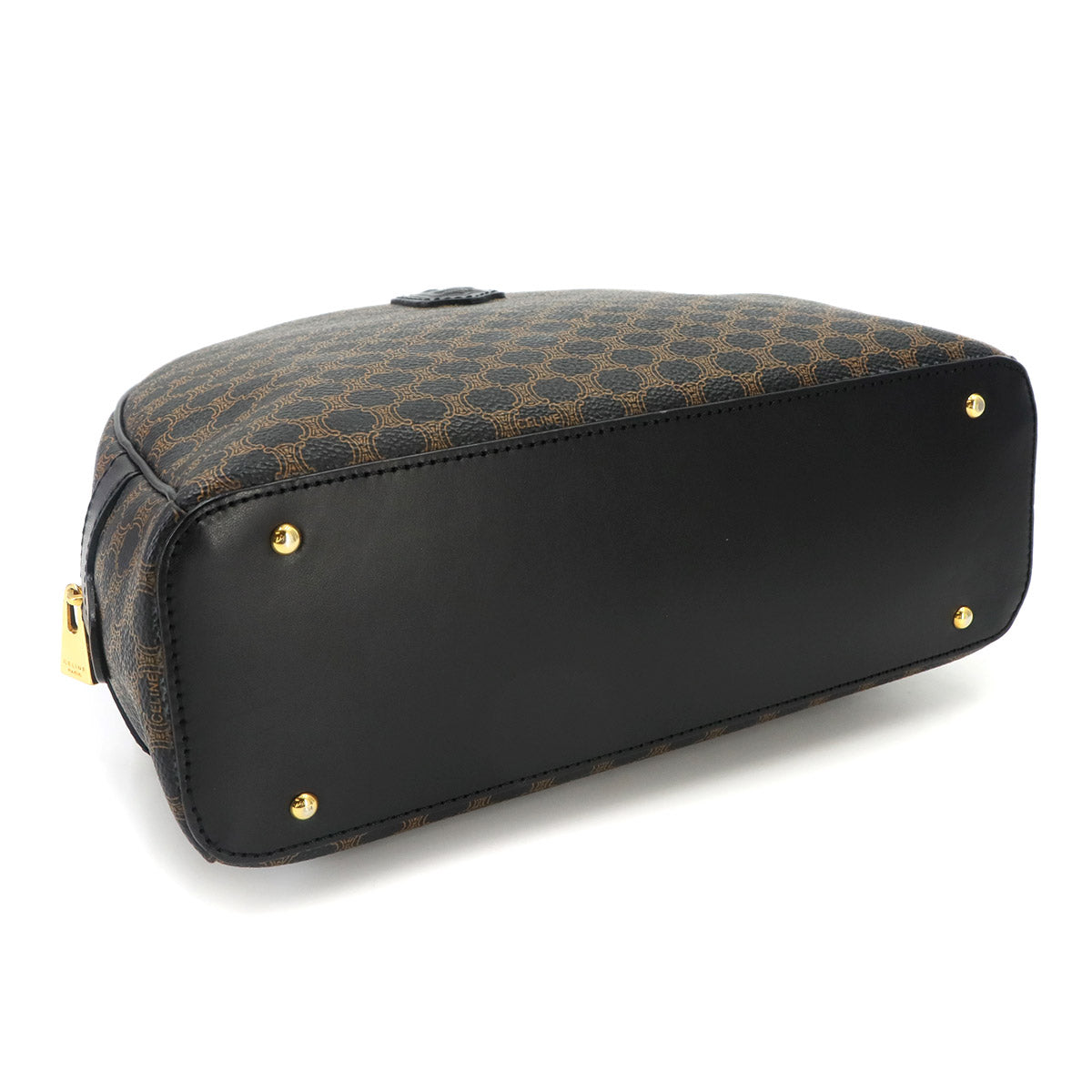 Macadam Hand Bag PVC Leather Black Brown Gold Hardware Vintage