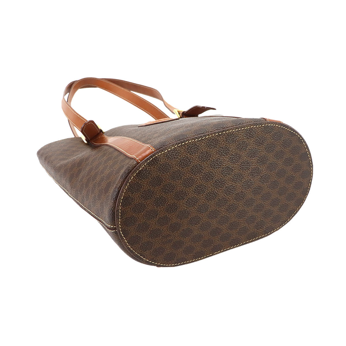Macadam Tote Bag Leather PVC Brown Vintage Purse