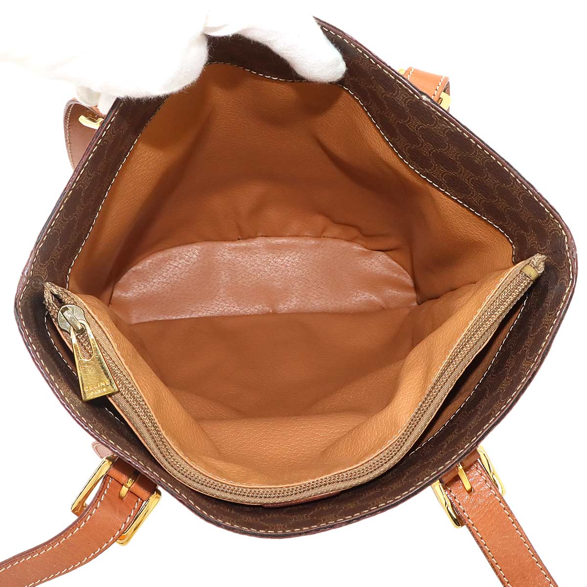 Macadam Tote Bag Leather PVC Brown Vintage Purse