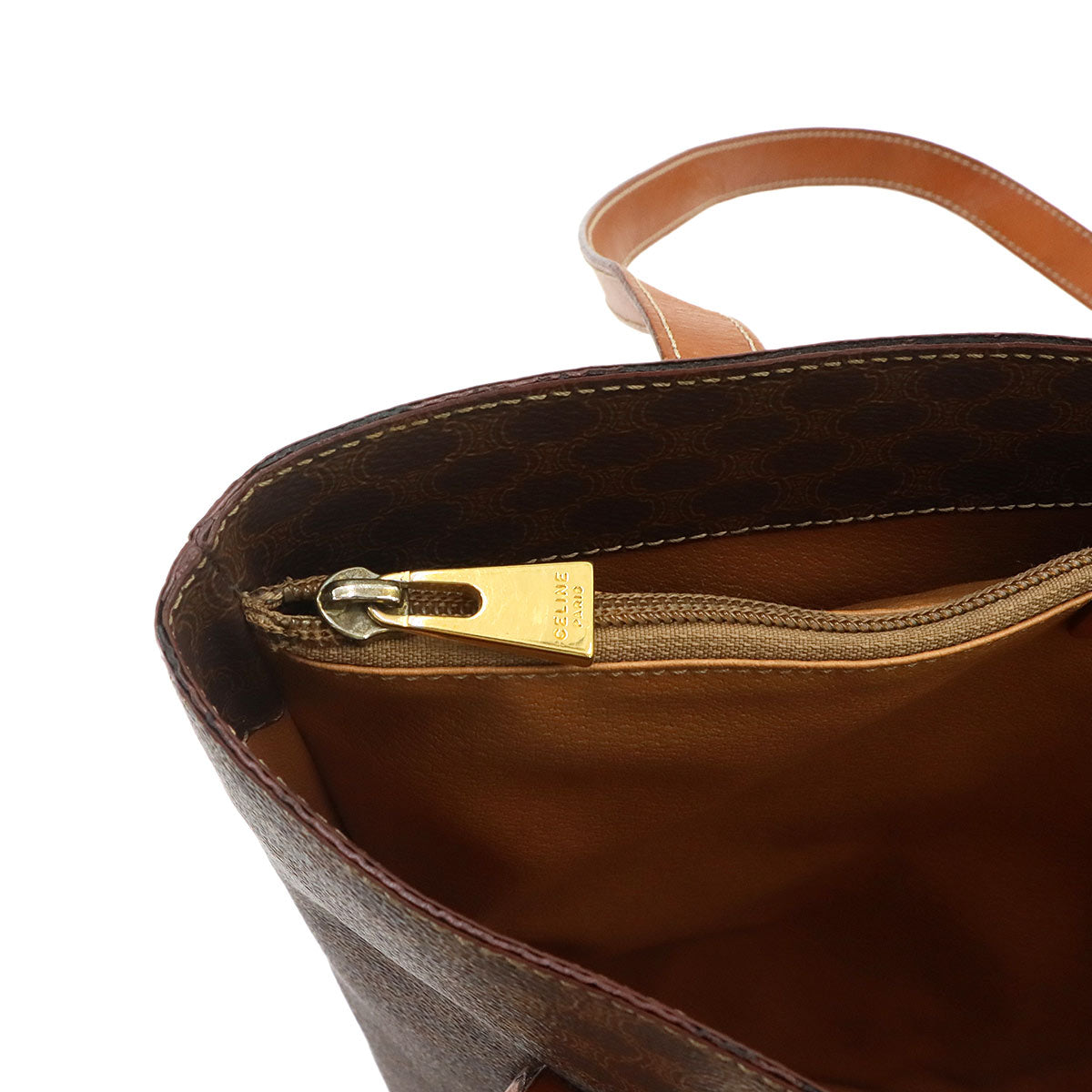 Macadam Tote Bag Leather PVC Brown Vintage Purse