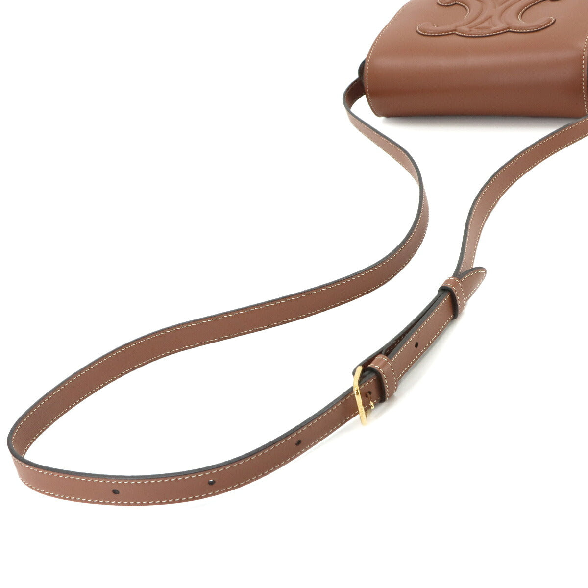 Folco Cuir Triomphe Bag Shoulder Leather Tan 198263DU3 Purse