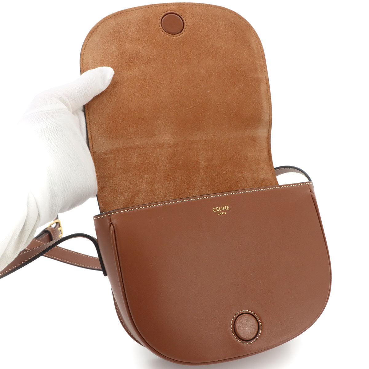 Folco Cuir Triomphe Bag Shoulder Leather Tan 198263DU3 Purse