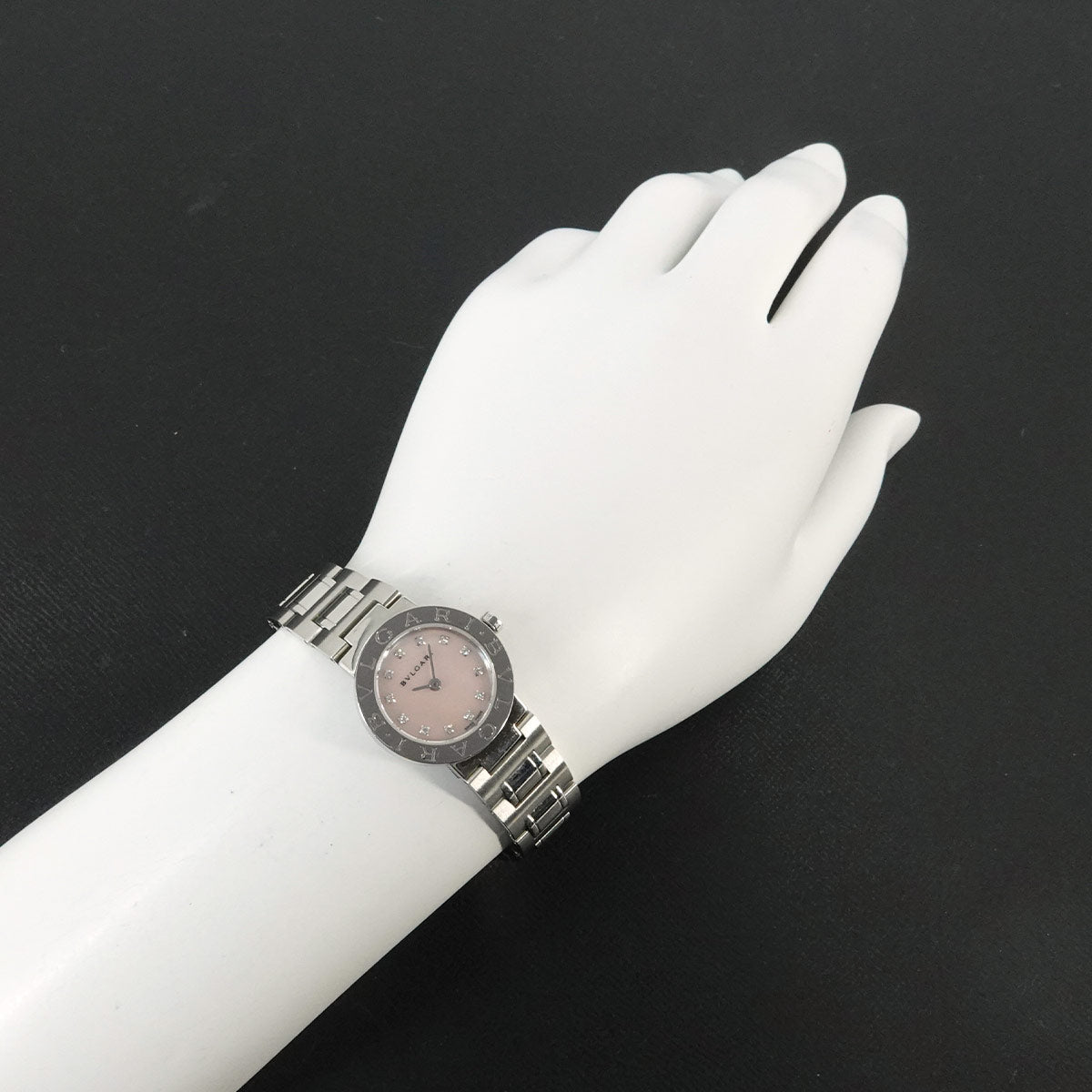 BVLGARIBVLGARI BB23SS Quartz 12P Diamond Pink Shell Dial Ladies