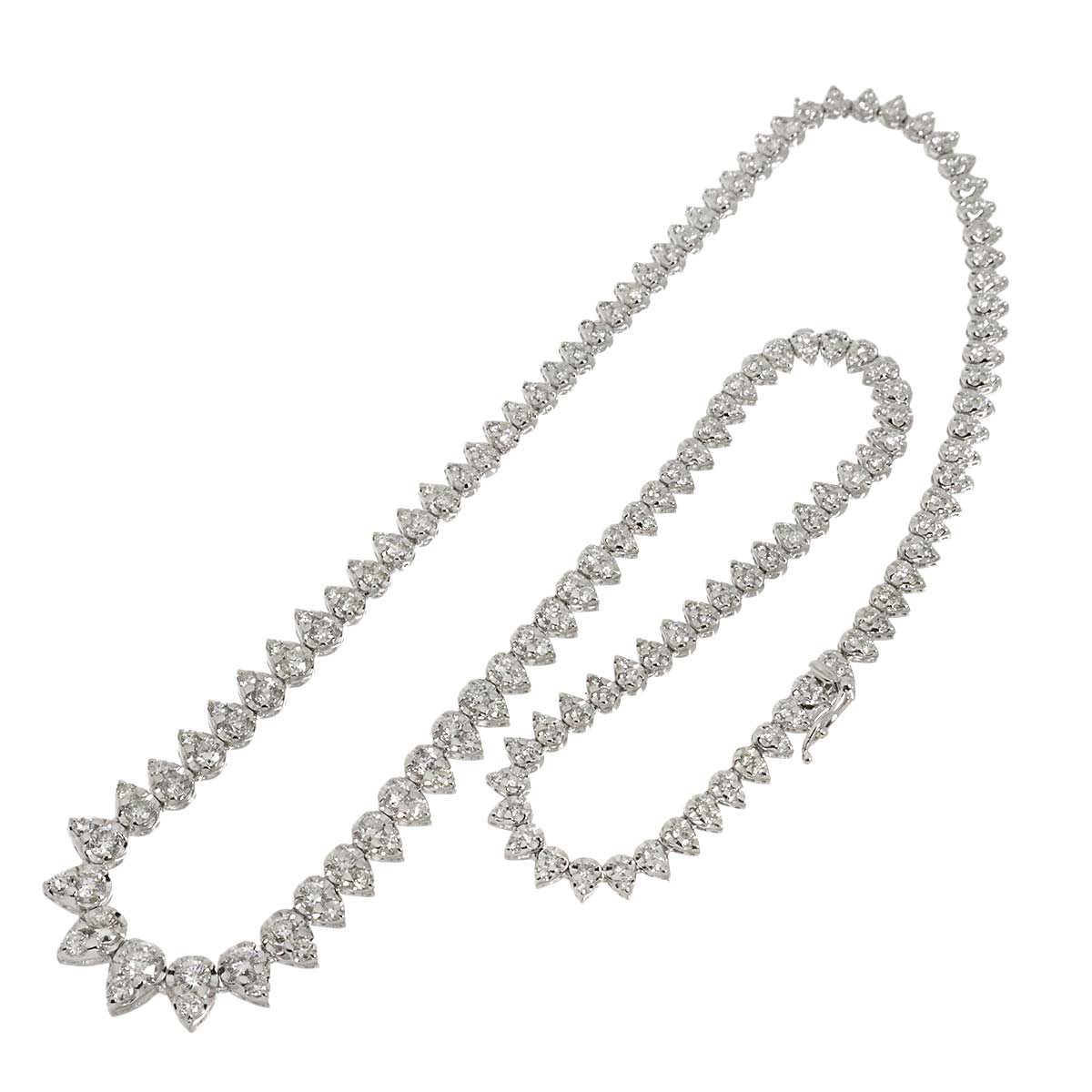 Diamond 5.18ct Necklace 18K K18 WG White Gold 750