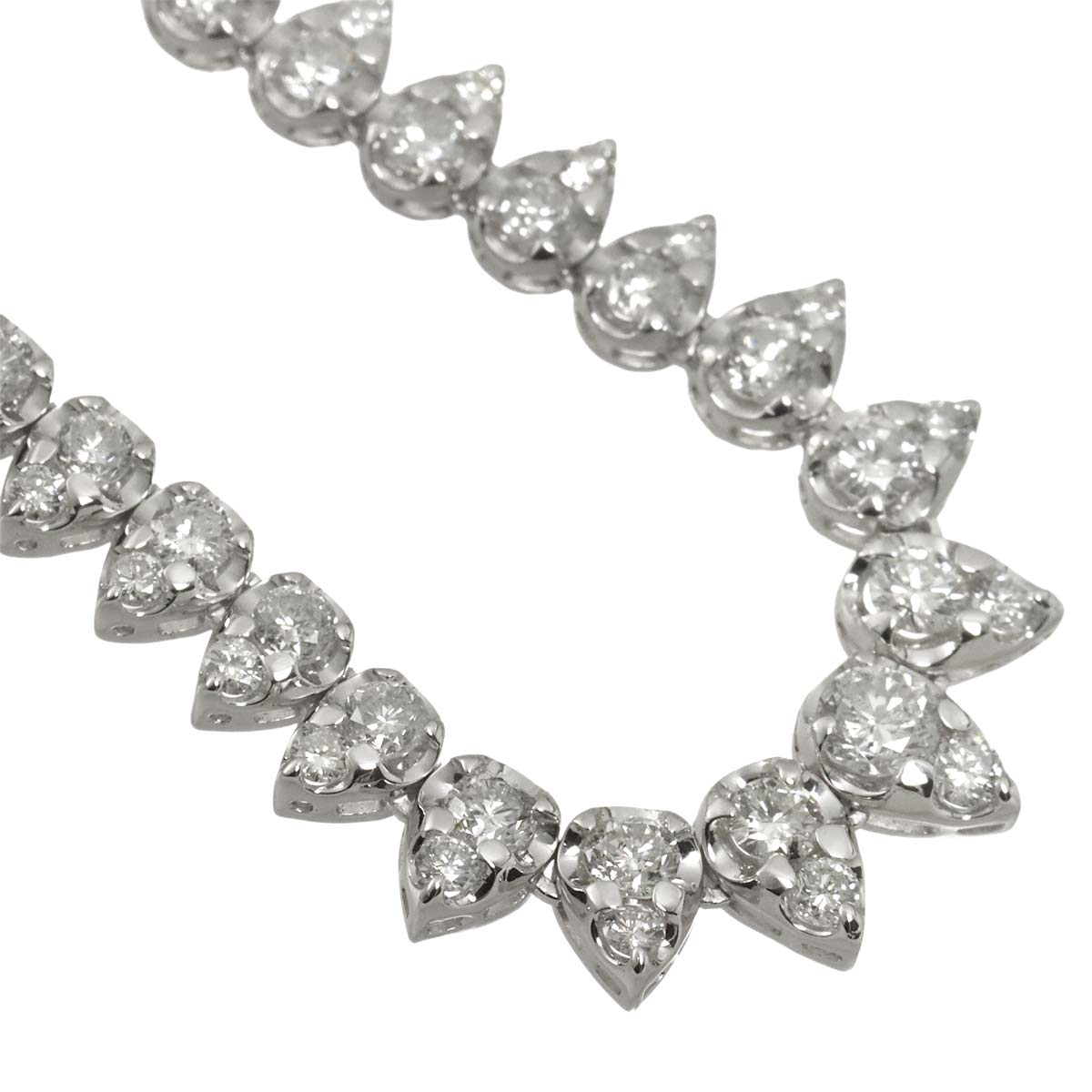 Diamond 5.18ct Necklace 18K K18 WG White Gold 750
