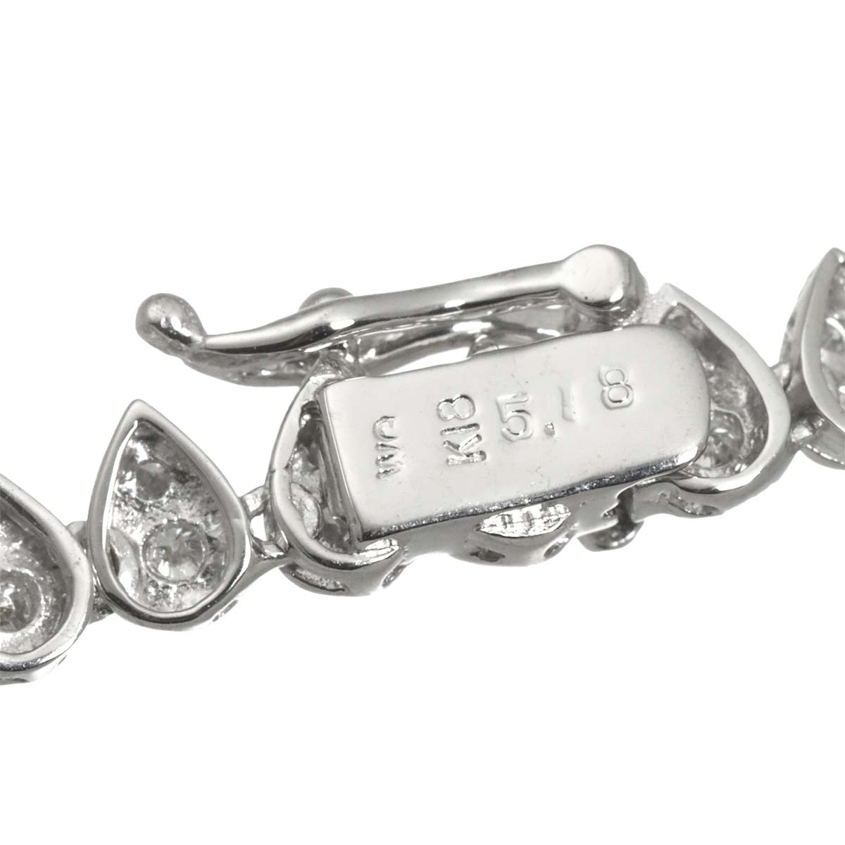Diamond 5.18ct Necklace 18K K18 WG White Gold 750