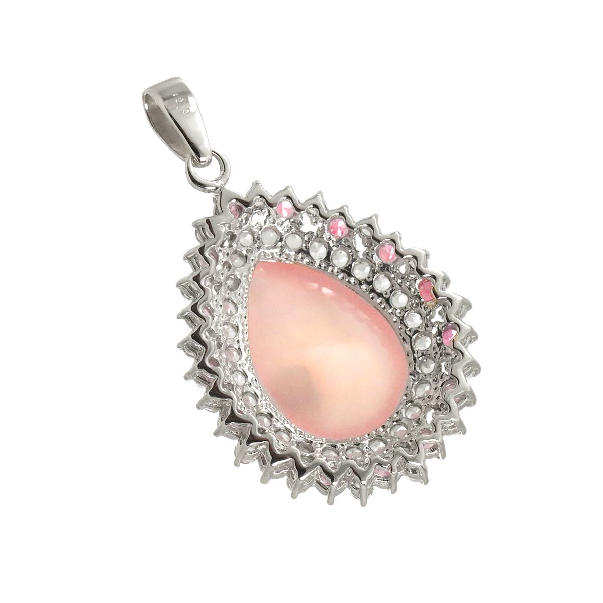 Quartz 19.00ct Tourmaline Pendant Top 18K K18 WG White Gold 750