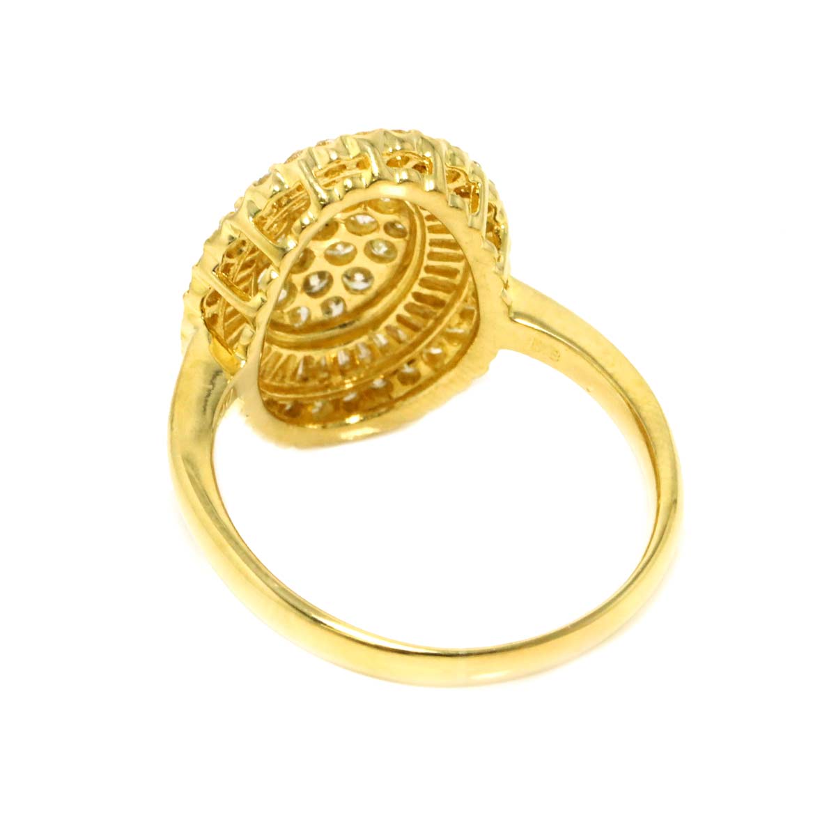 Diamond 1.51ct Ring 18K YG Yellow Gold 750 Size8.75(US)