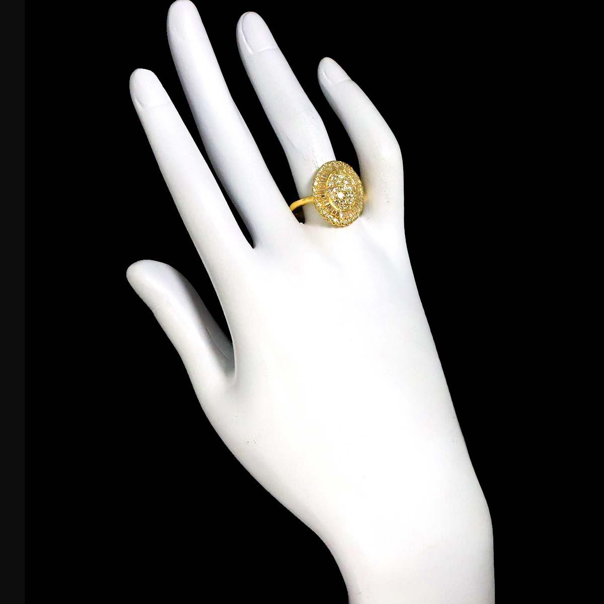 Diamond 1.51ct Ring 18K YG Yellow Gold 750 Size8.75(US)