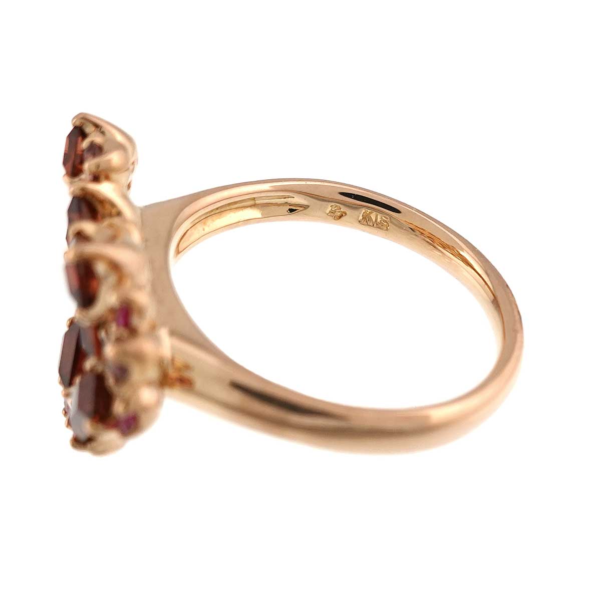Multi Stone Ruby 0.17ct Ring 18K PG 750 6.25-6.5(US)