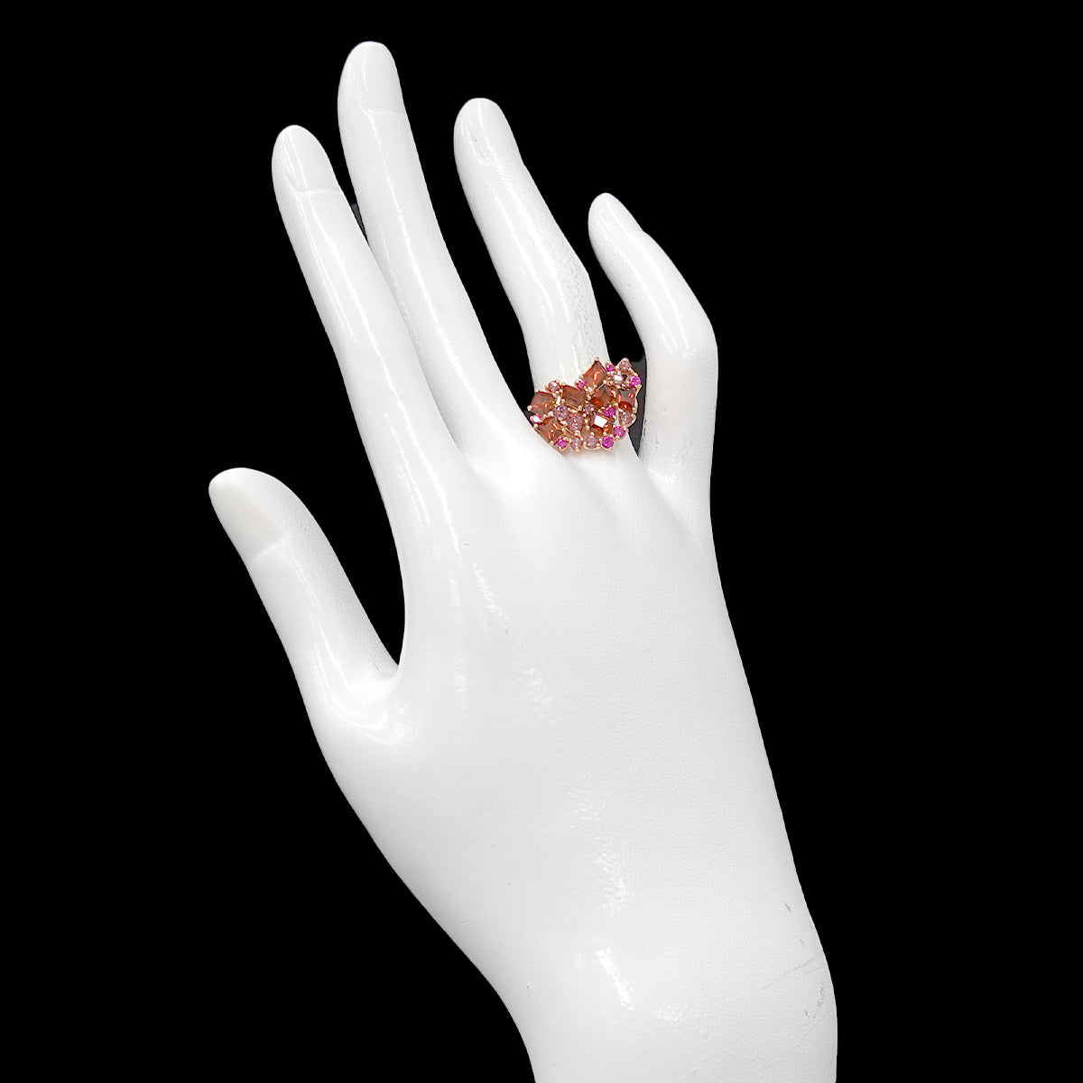 Multi Stone Ruby 0.17ct Ring 18K PG 750 6.25-6.5(US)