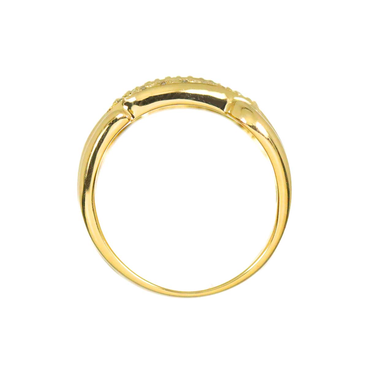 Diamond 0.23ct Ring 18K YG Yellow Gold 750 Size5.75-6(US)